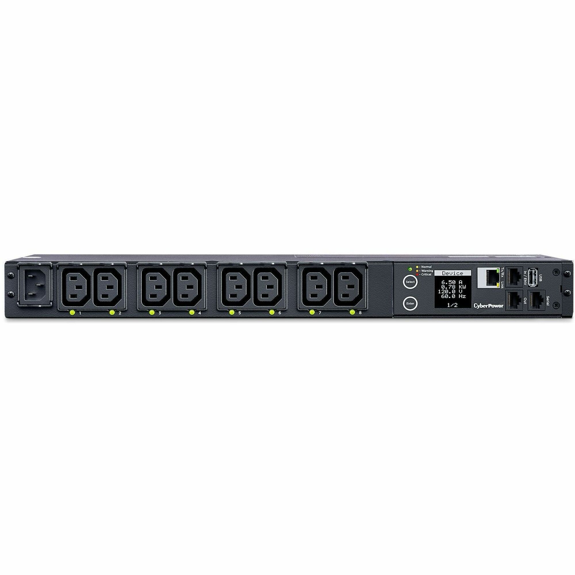 CyberPower PDU41004 Single Phase 100 - 240 VAC 15A Switched PDU
