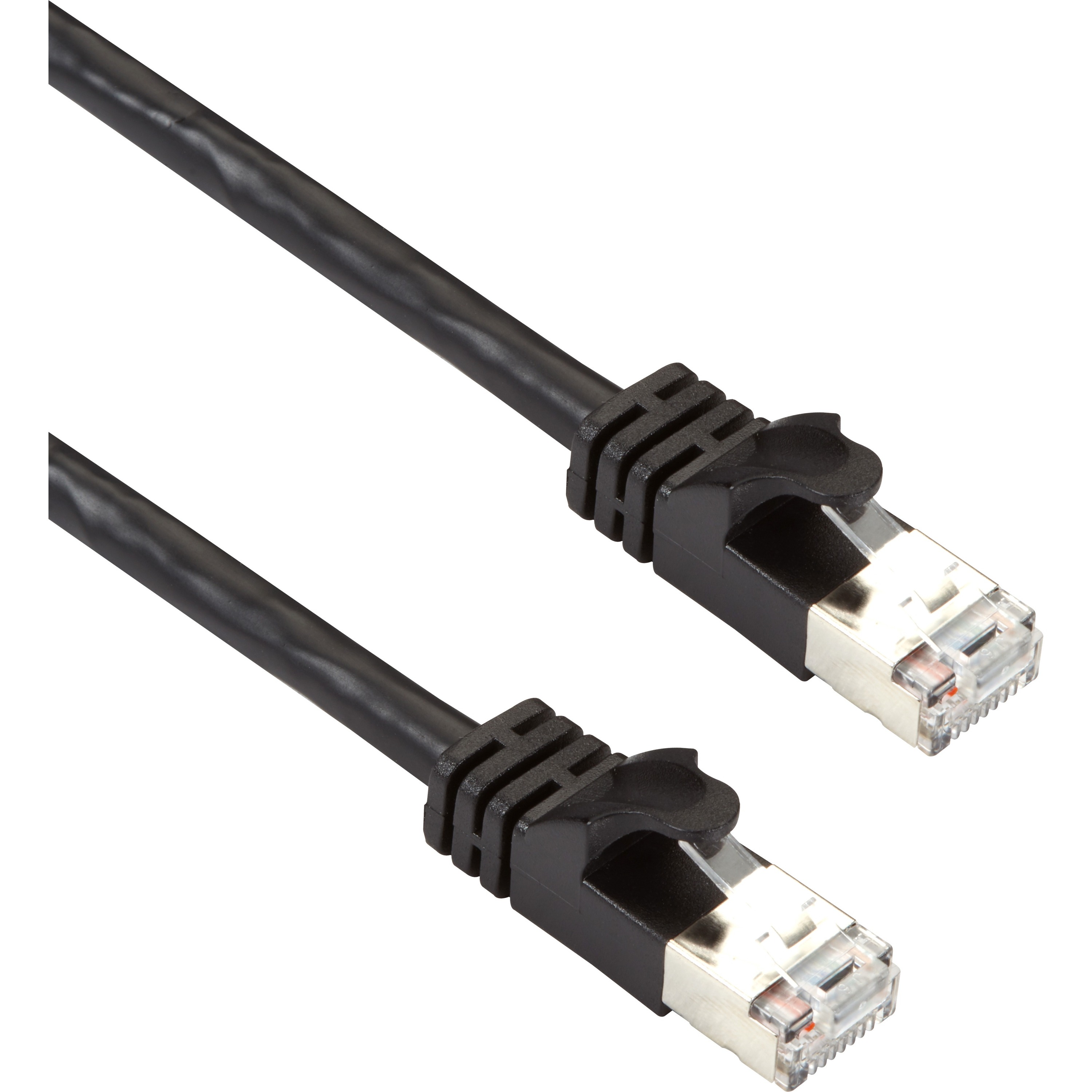 Black Box CAT6A 500-MHz STR Patch CBL Slim Molded Snagless Boot - F/UTP, CM PVC, BK, 35FT