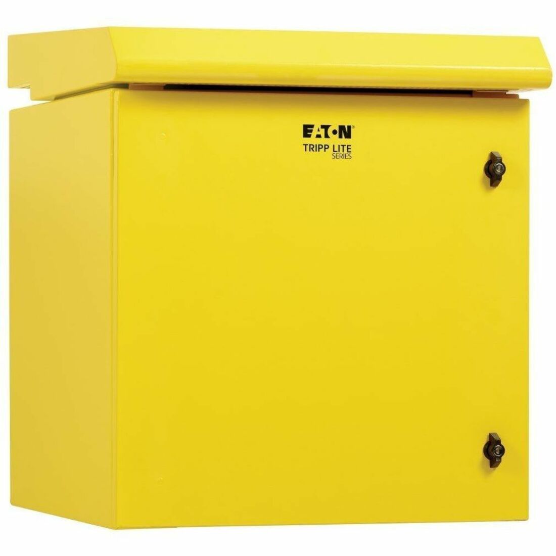 Tripp Lite by Eaton SmartRack Industrial Enclosure with Lock - NEMA 3R, Wall Mount, Metal Construction, Internal Fans, 23 in. Depth, 12U, Yellow