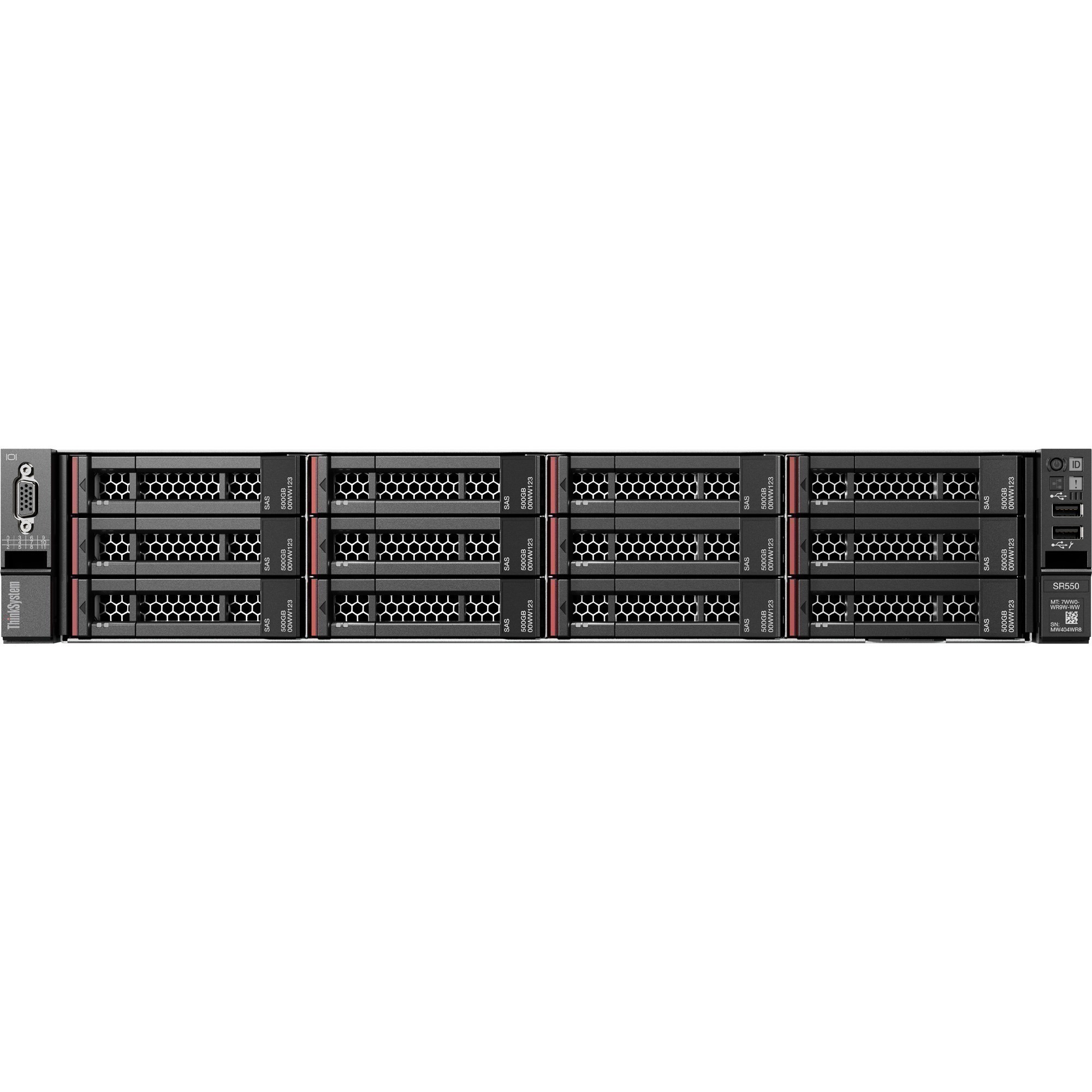 Lenovo ThinkSystem SR550 7X04A0CBNA 2U Rack Server - Xeon - 16 GB RAM - 12Gb/s SAS, Serial ATA/600 Controller