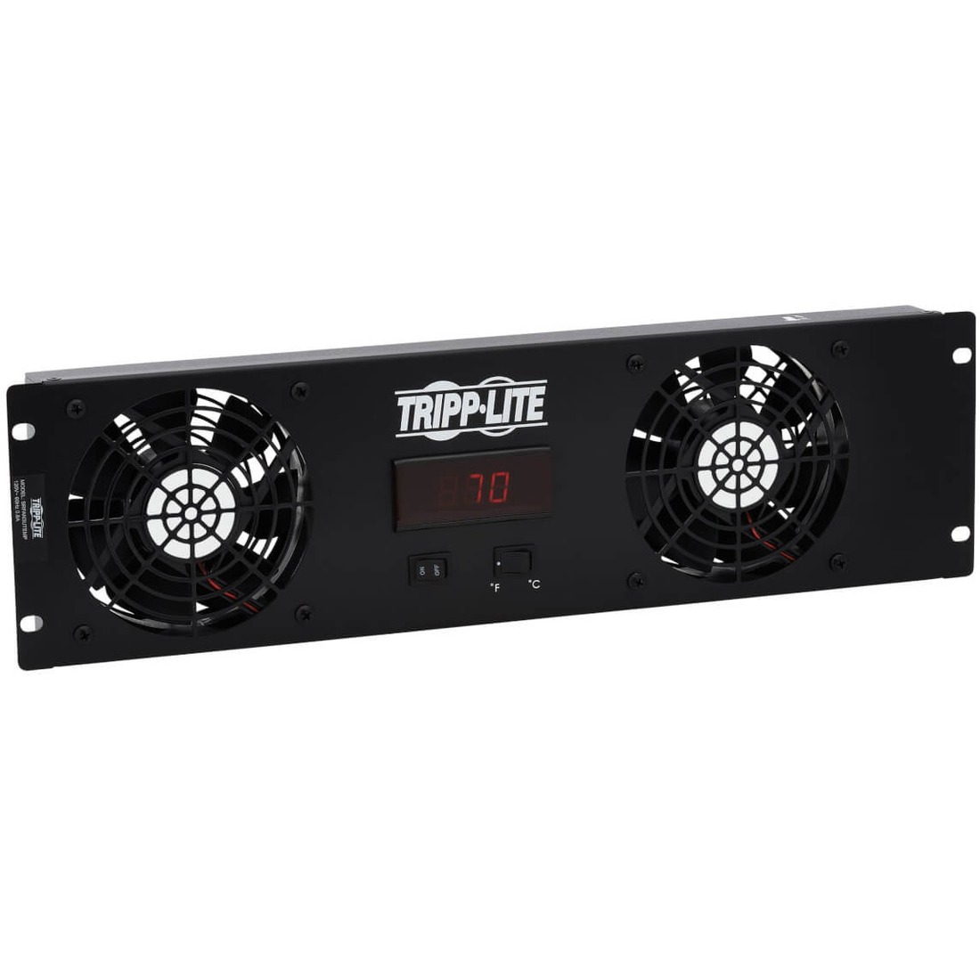 Eaton Tripp Lite Series 3U Digital Temperature Sensor with 2 12VDC High-Performance Fans, Blanking Panel, LCD