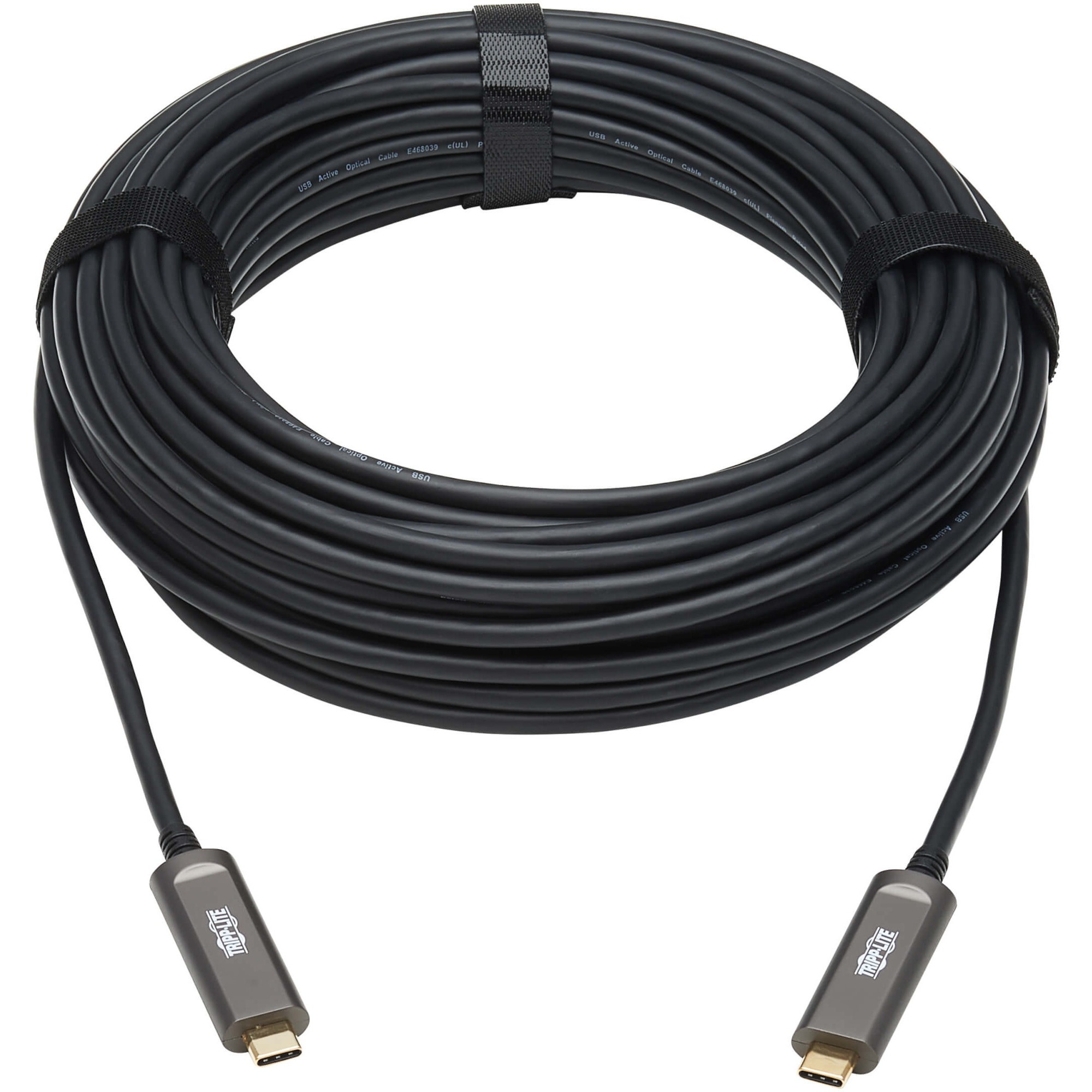 Eaton Tripp Lite Series USB-C AOC Cable (M/M) - USB 3.2 Gen 2 (10 Gbps) Plenum-Rated Fiber Active Optical Cable - Data Only, Black, 10 m (33 ft.)