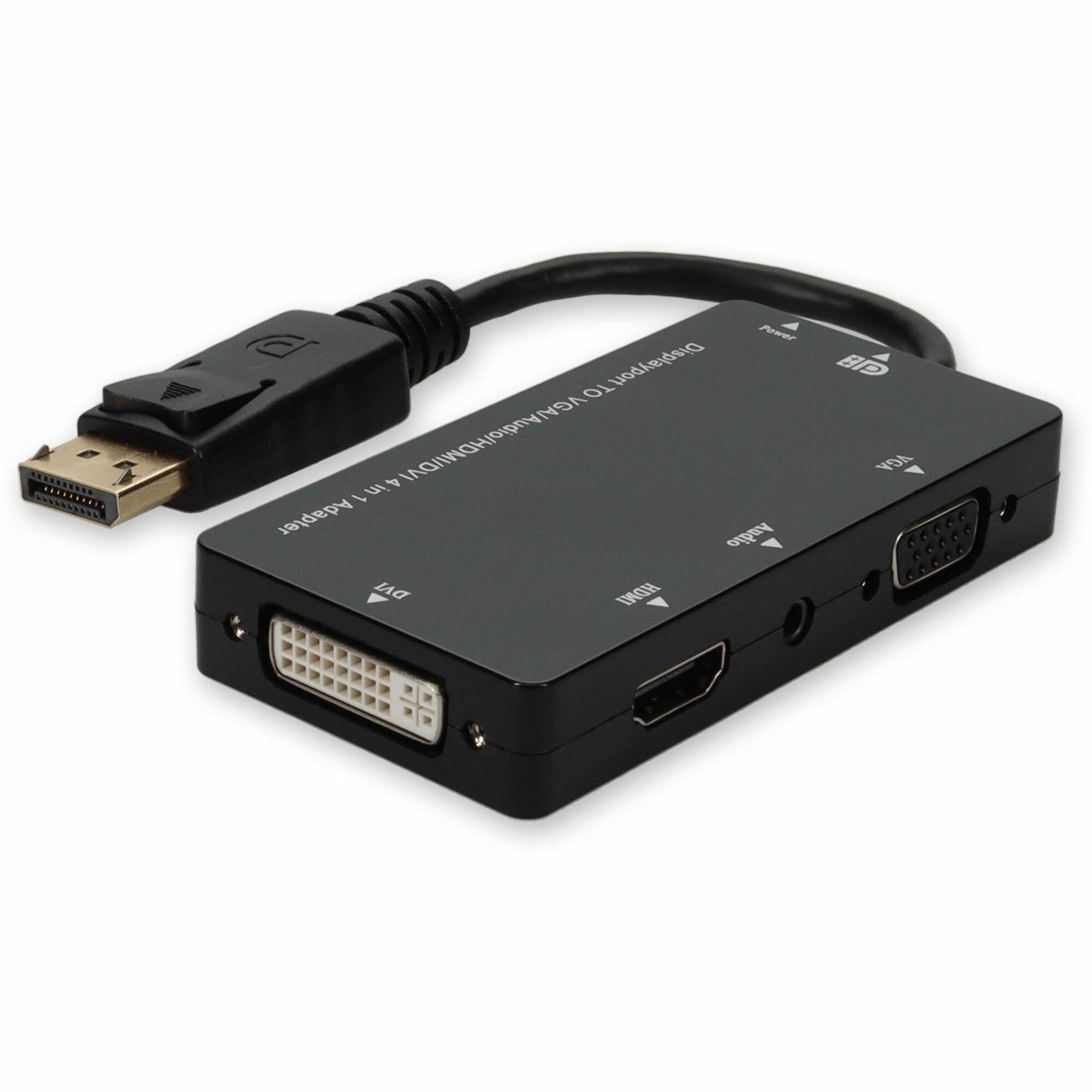AddOn DisplayPort 1.2 Male to DVI, HDMI, VGA Female Black Adapter Which Comes with Audio For Resolution Up to 1920x1200 (WUXGA)