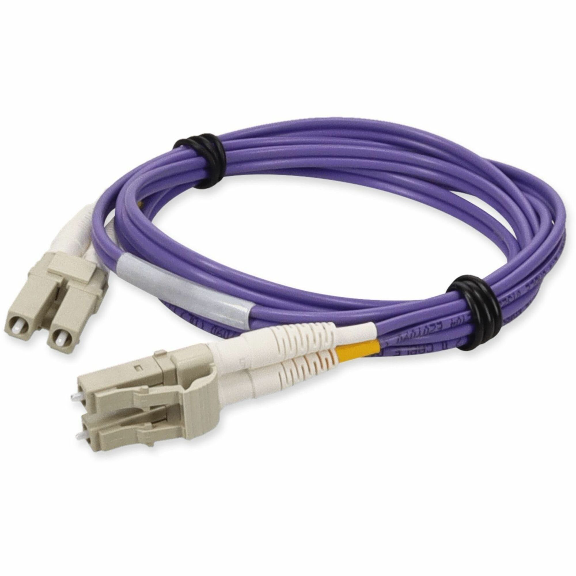 AddOn 10m LC to LC Purple OM1 Duplex OFNR (Riser-Rated) MMF Fiber Patch Cable