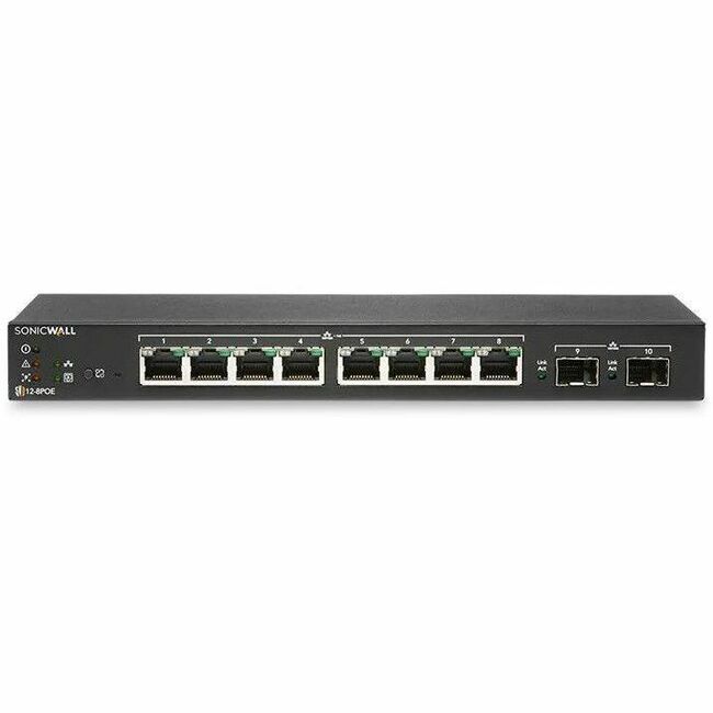 SonicWall SWITCH SWS12-8 WITH WIRELESS NETWORK MANAGEMENT AND SUPPORT 1YR