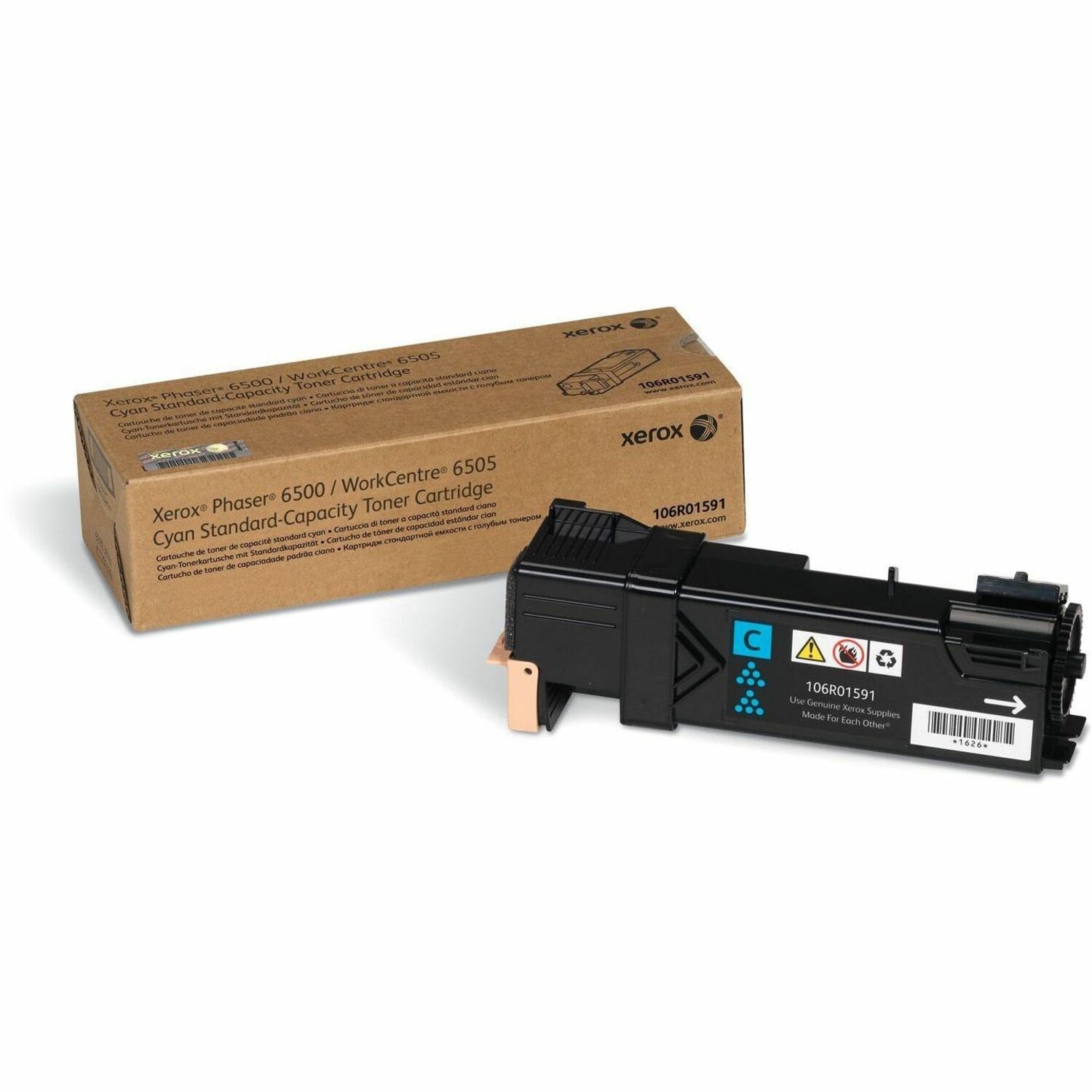 Xerox Genuine Phaser™ 6500, WorkCentre™ 6505 Cyan Standard capacity Toner Cartridge (1000 Pages) - 106R01591