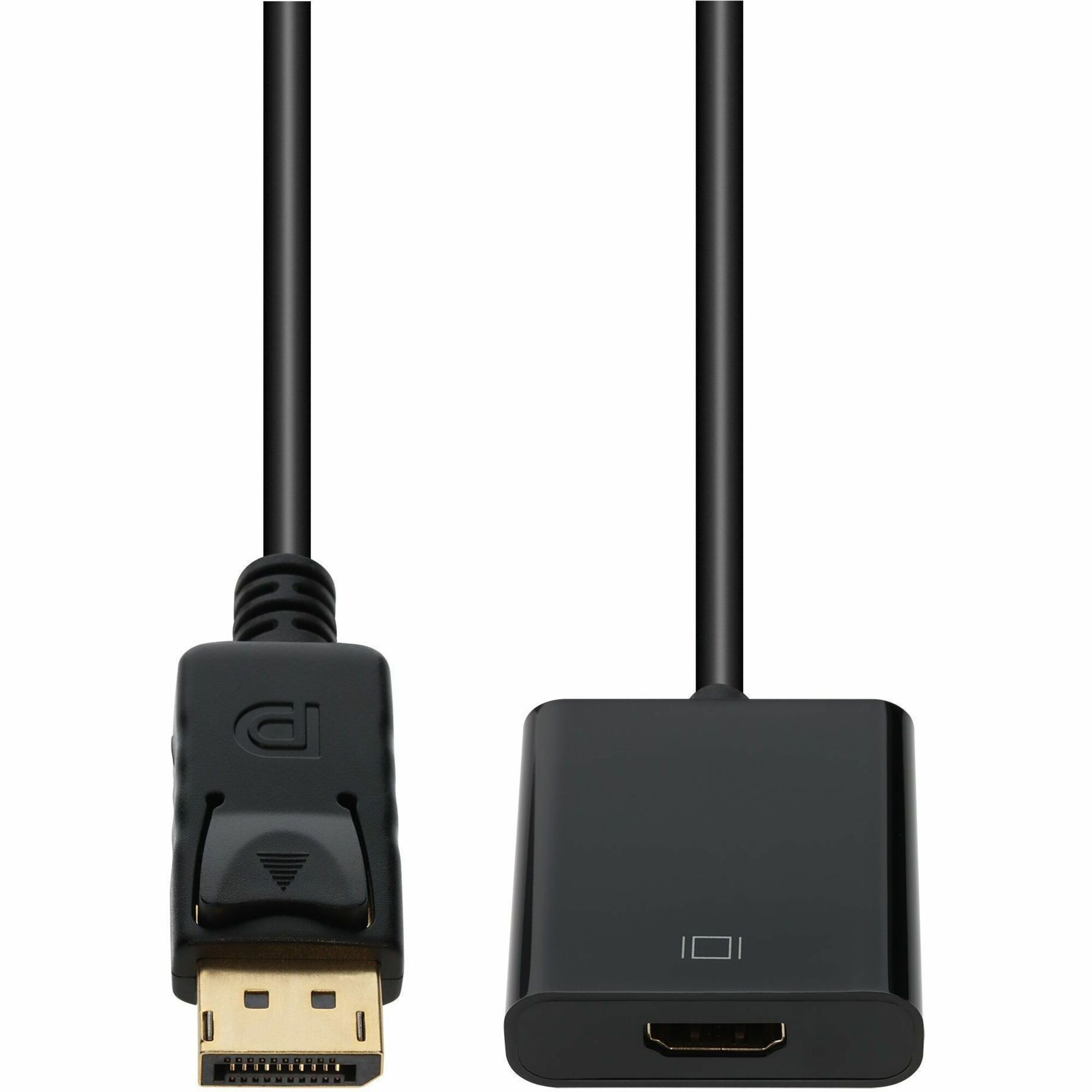 AddOn 8in DisplayPort (Male) to HDMI (Female) Black Adapter Cable, 4K 30Hz