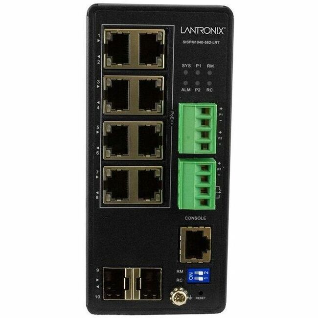 Lantronix Managed Hardened Gigabit Ethernet PoE++ Switch