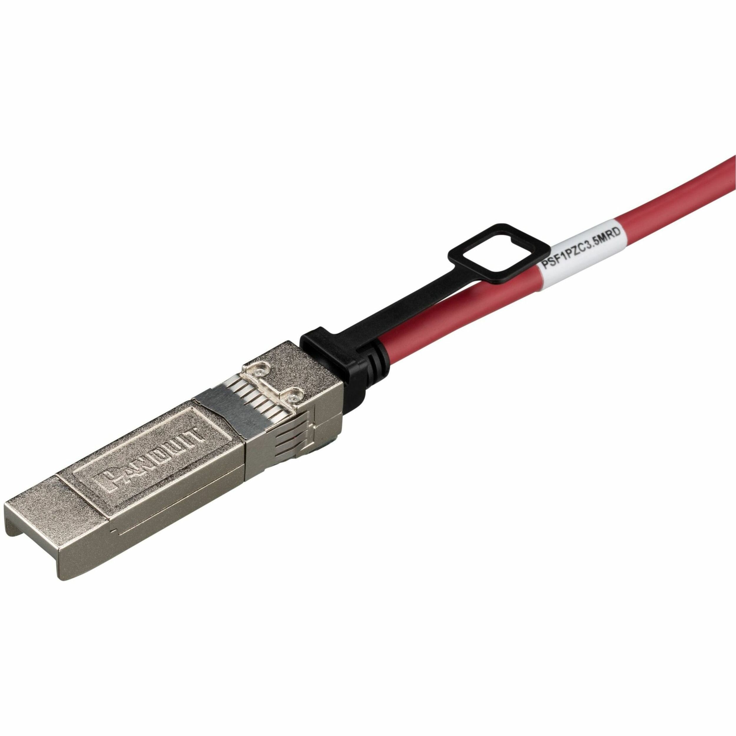 Panduit SFP28 25Gig Direct Attach Passive Copper Cable Assembly, 26 AWG, 3.5 Meters, Red