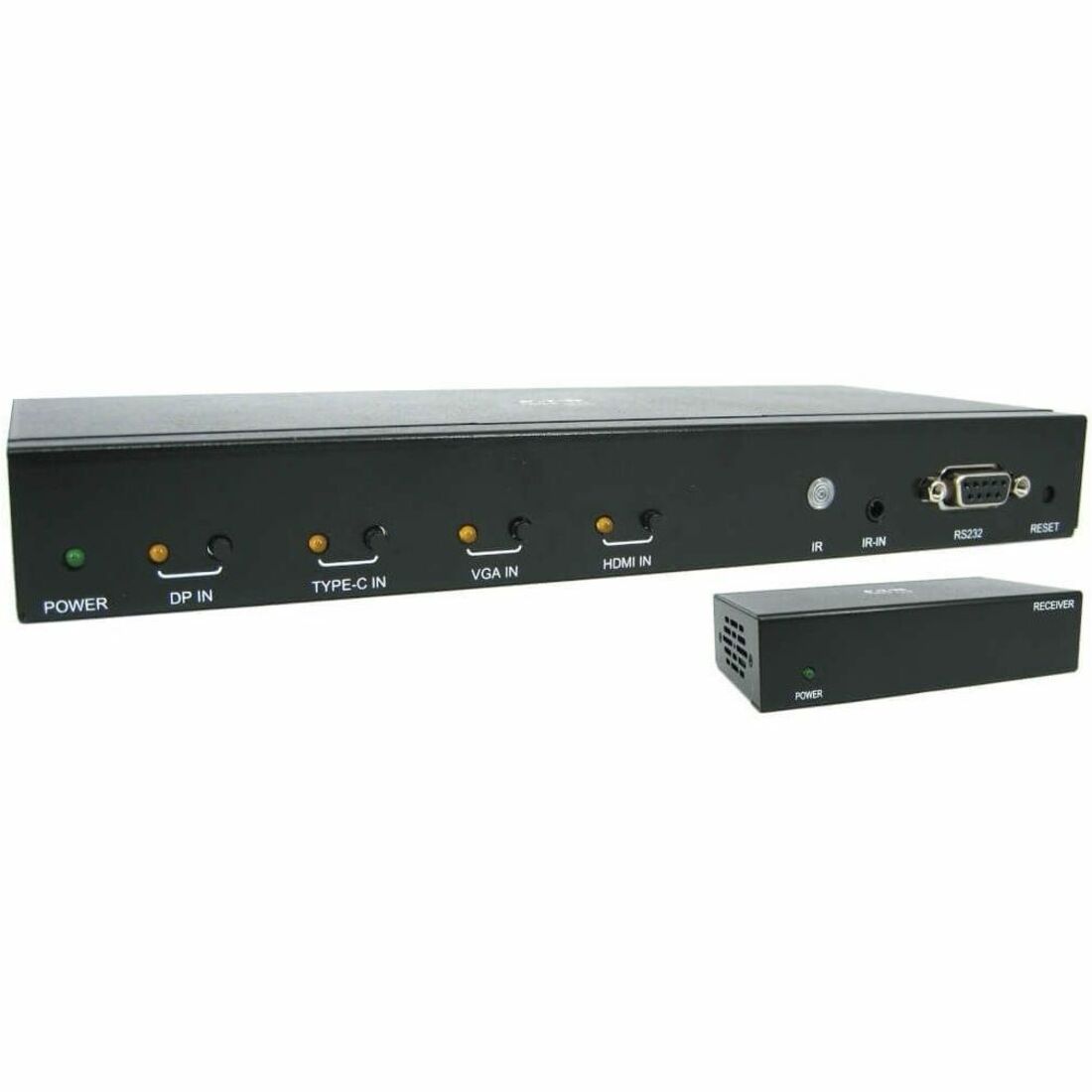 Eaton Tripp Lite Series 4-Port Presentation Switch Kit, 4K 60 Hz (4:4:4) HDMI, DP, USB-C and VGA to HDMI over Cat6 Extender, 125 ft., TAA