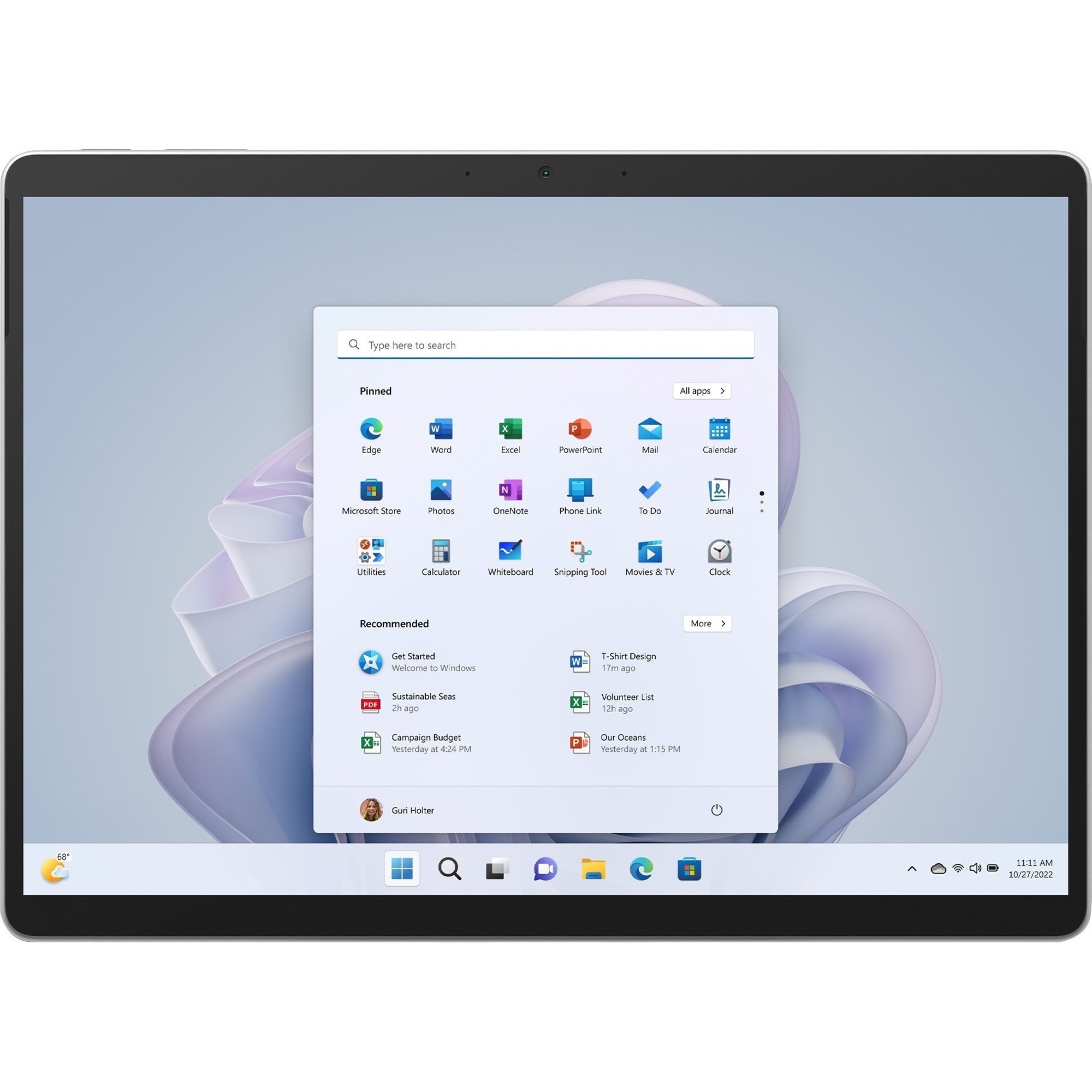 Microsoft Surface Pro 9 Tablet - 13" - 8 GB - 128 GB SSD - Windows 10 Pro - Platinum - TAA Compliant
