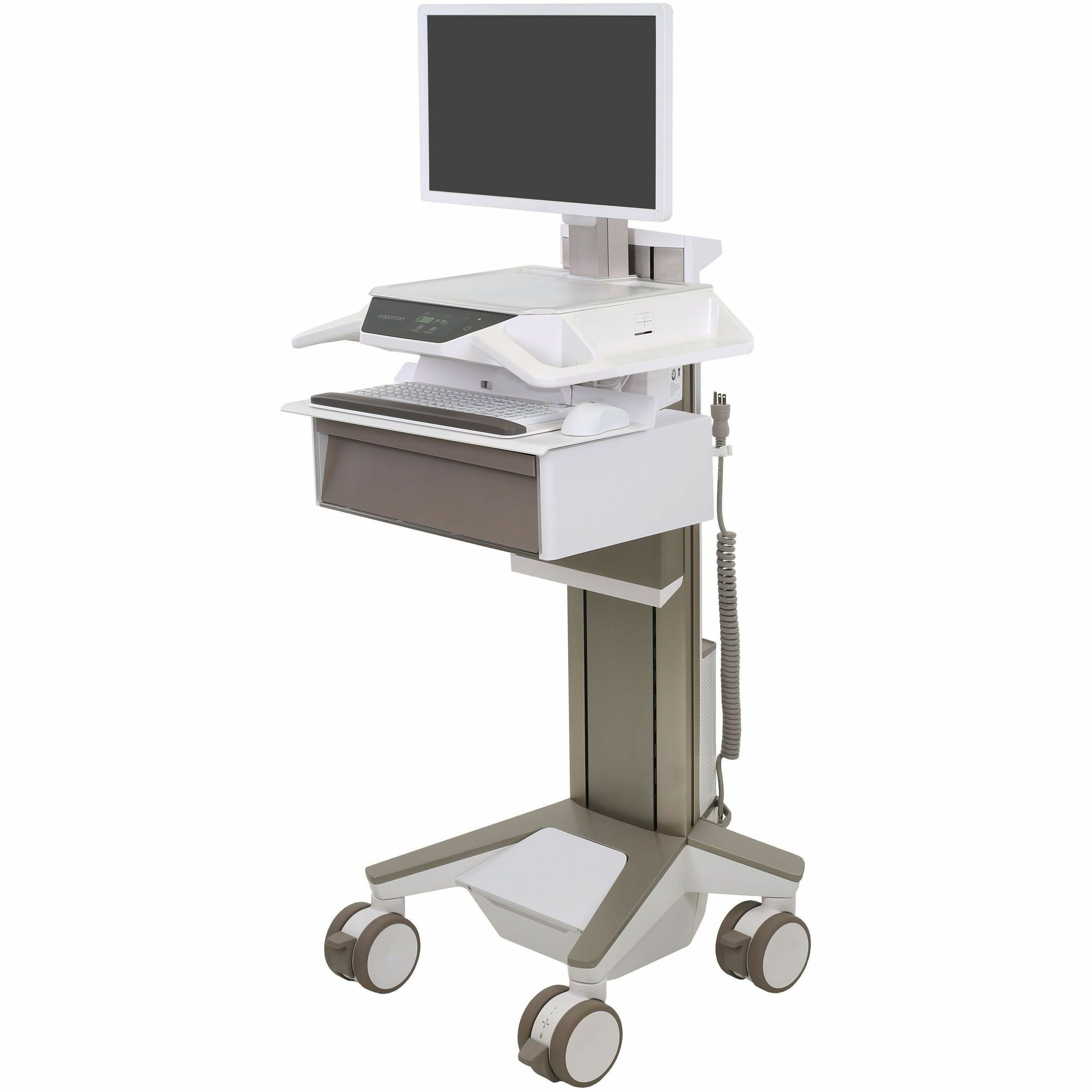 Ergotron CareFit Pro Electric-Lift Cart, LiFe Powered, 1 Tall Drawer (1x1), US/CA/MX