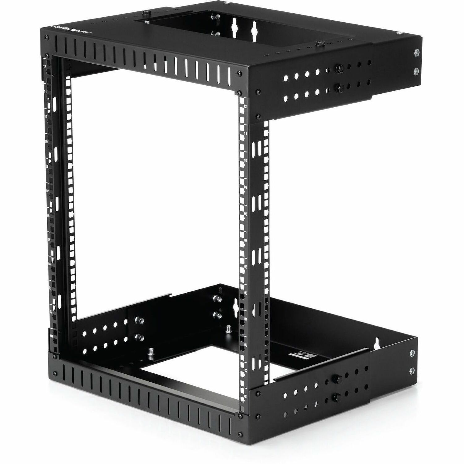 StarTech 2-Post 12U Heavy-Duty Wall Mount Network Rack, 19" Open Frame Server Rack with Adjustable Depth, Data Rack for IT Equipment