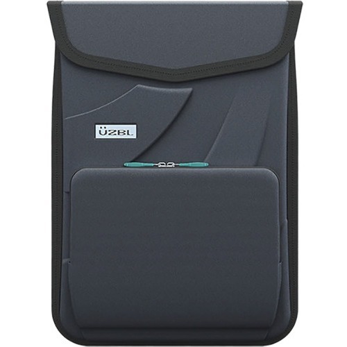 EVA Sleeve for Laptop/ Chromebook w/ Pocket, Shoulder Strap & ID Window, 11.6" Black Fabric