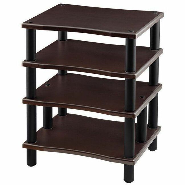 Monoprice Heavy Duty 4 Tier Audio Stand XL, 1" Shelf Thickness, Espresso