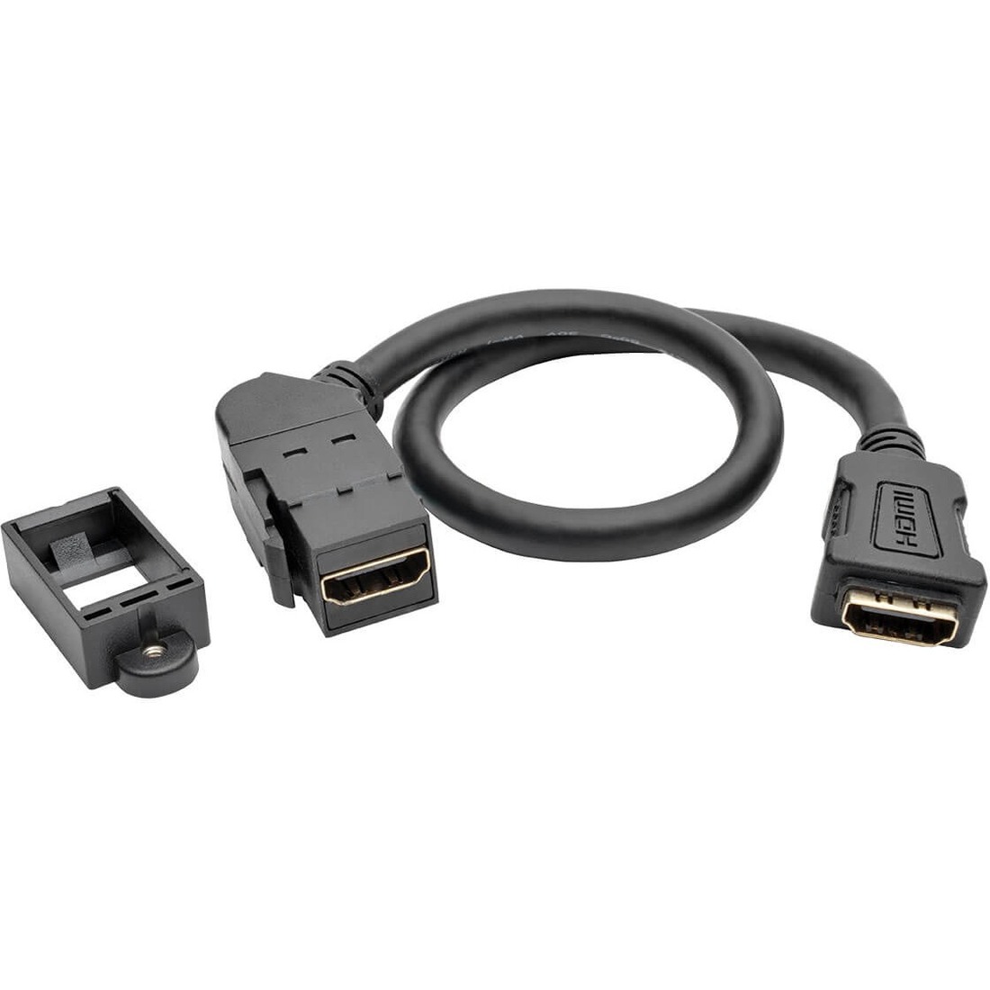 Tripp Lite by Eaton High-Speed HDMI with Ethernet All-in-One Keystone/Panel Mount Coupler Cable (F/F) Angled Connector 1 ft. (0.31 m)