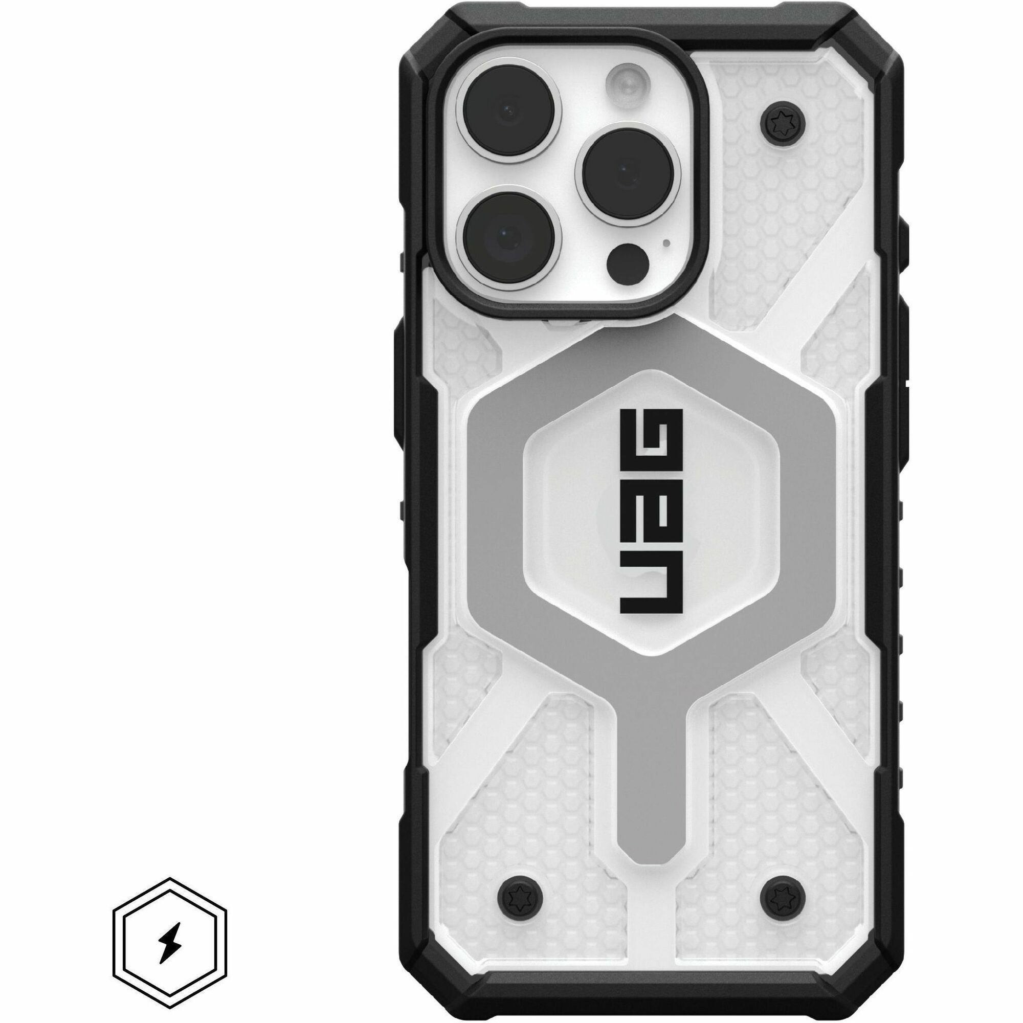 Urban Armor Gear Pathfinder Clear iPhone 16 Pro Case - Ice/Silver