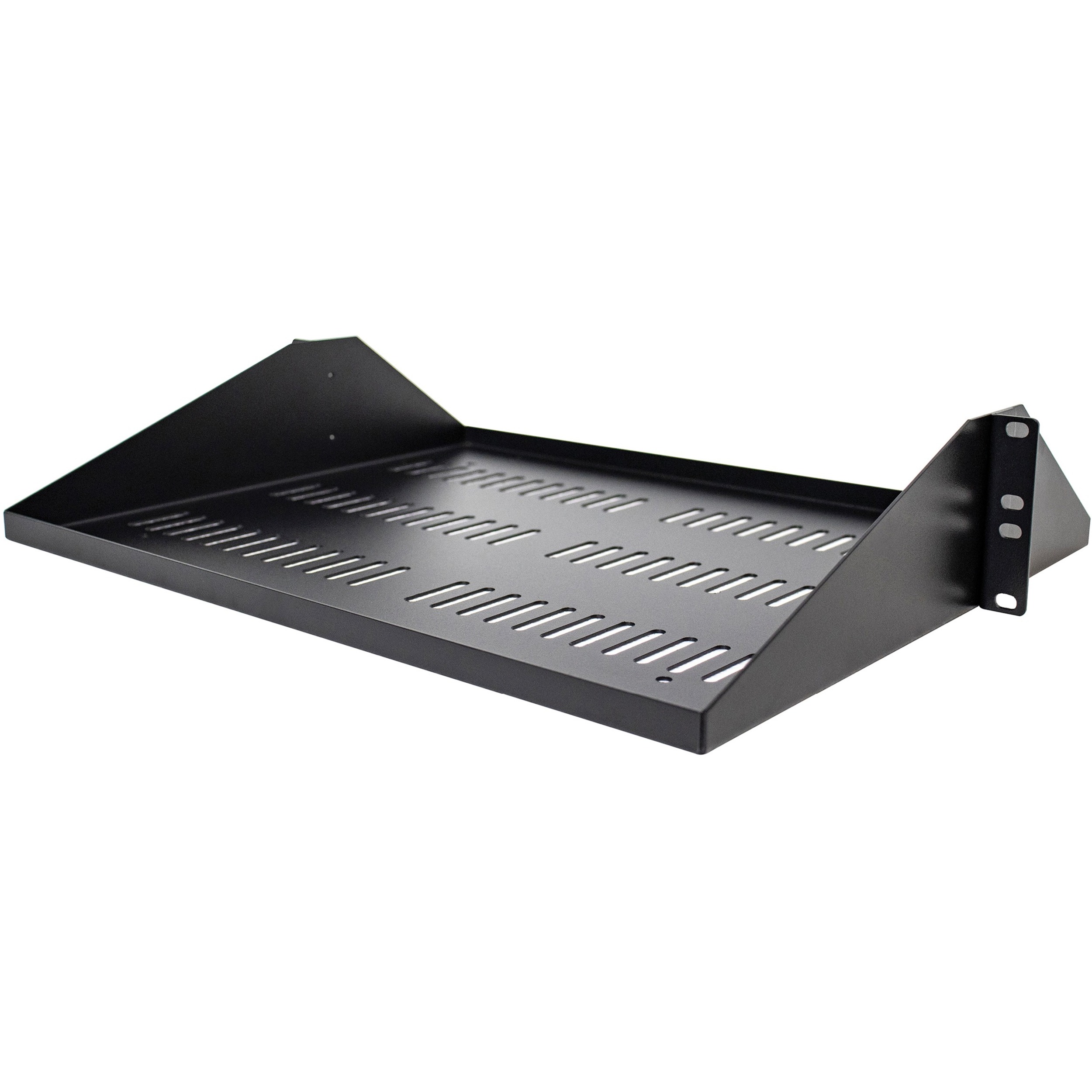 StarTech 2U Vented Server Rack Shelf - Center Mount Fixed 14" Deep Cantilever Rackmount Tray for 19" Data/AV/Network w/Cage Nuts