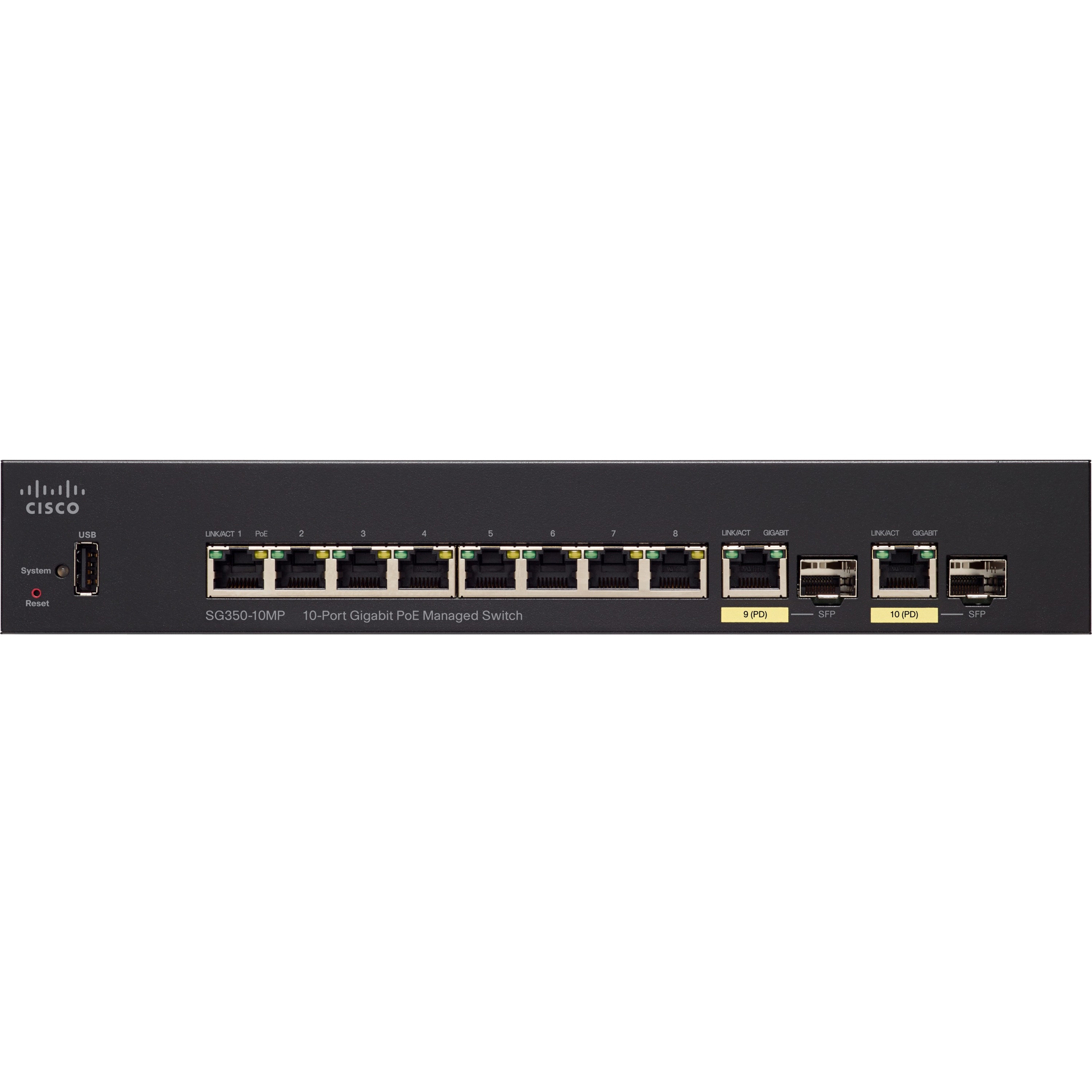 Cisco SG350-10MP 10-Port Gigabit PoE Managed Switch
