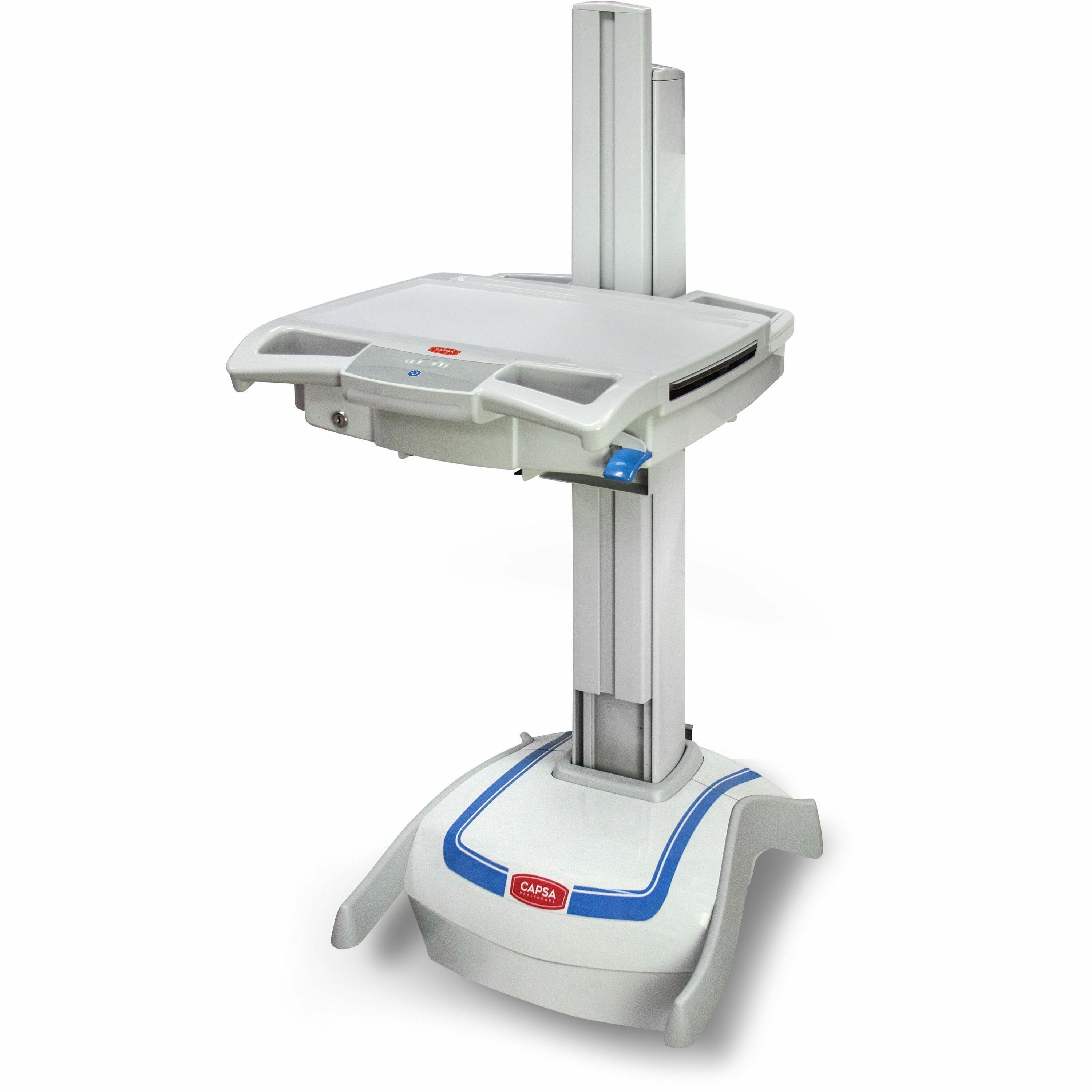 Capsa Healthcare - M38e Non-Powered Chassis (1975080) - Non-Powered Mobile Computing Cart - No Power System - Manual Lift