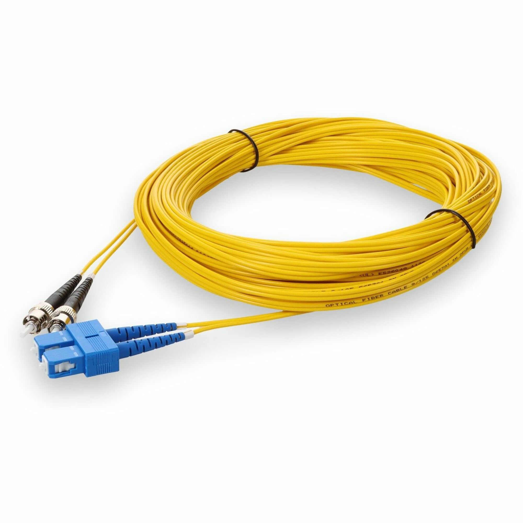 AddOn 21m ST to SC Yellow OS2 Duplex OFNR (Riser-Rated) SMF Fiber Patch Cable