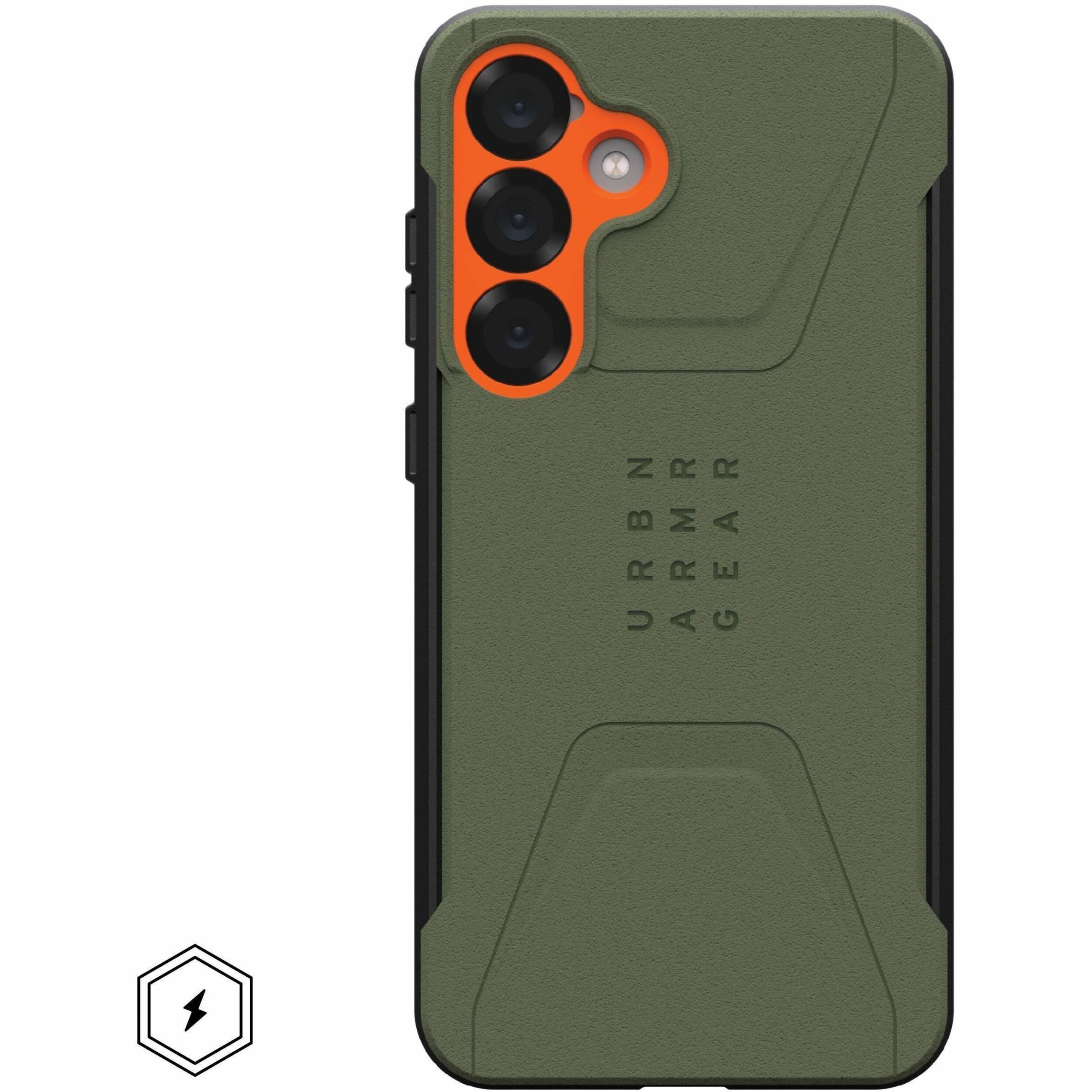 Urban Armor Gear Civilian Galaxy S25 Plus Case - Olive Drab/Orange