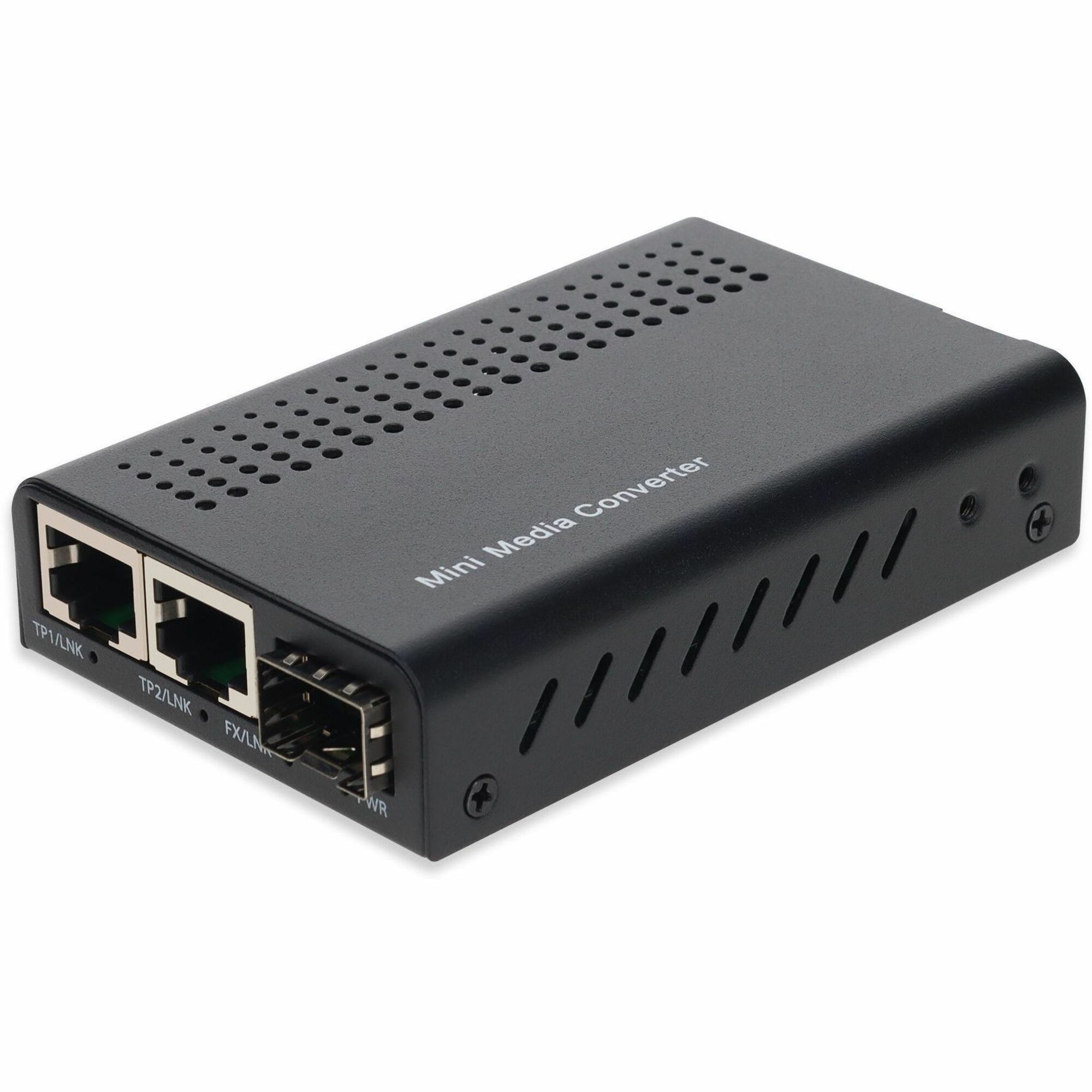 AddOn 10/100/1000Base-TX(RJ-45) x2 to 1 Open SFP Port Mini Media Converter