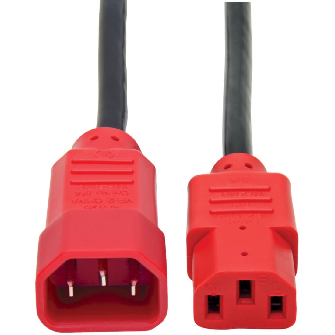 Tripp Lite by Eaton 4ft Computer Power Cord Extension Cable C14 to C13 Red 10A 18AWG 4'