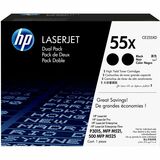 HP 55X (CE255XD) Original Laser Toner Cartridge - Dual Pack - Black - 2 / Pack