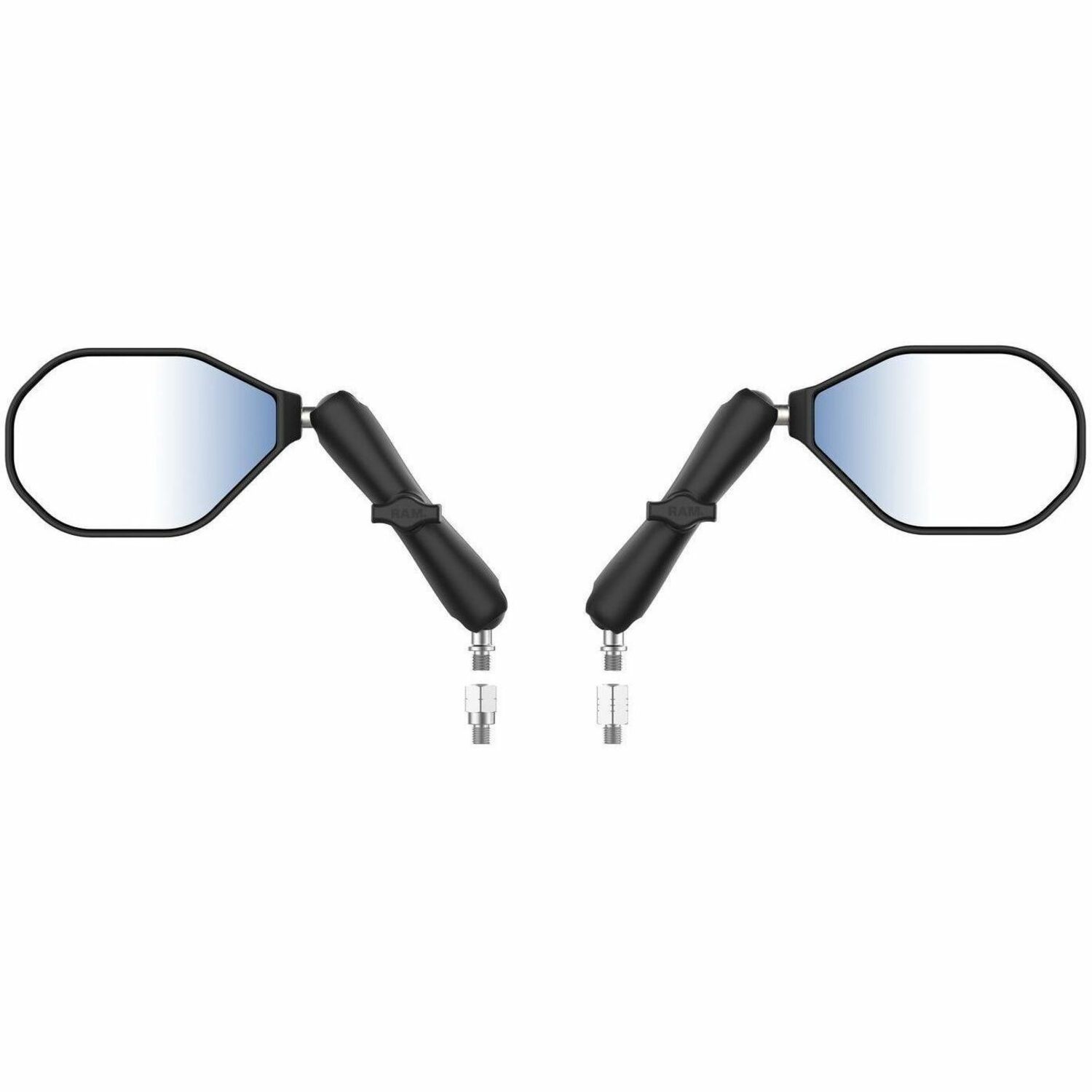 RAM Mounts Tough-Mirror Kit with M10-1.25 Bases + Reverse Adapter - Long Arm