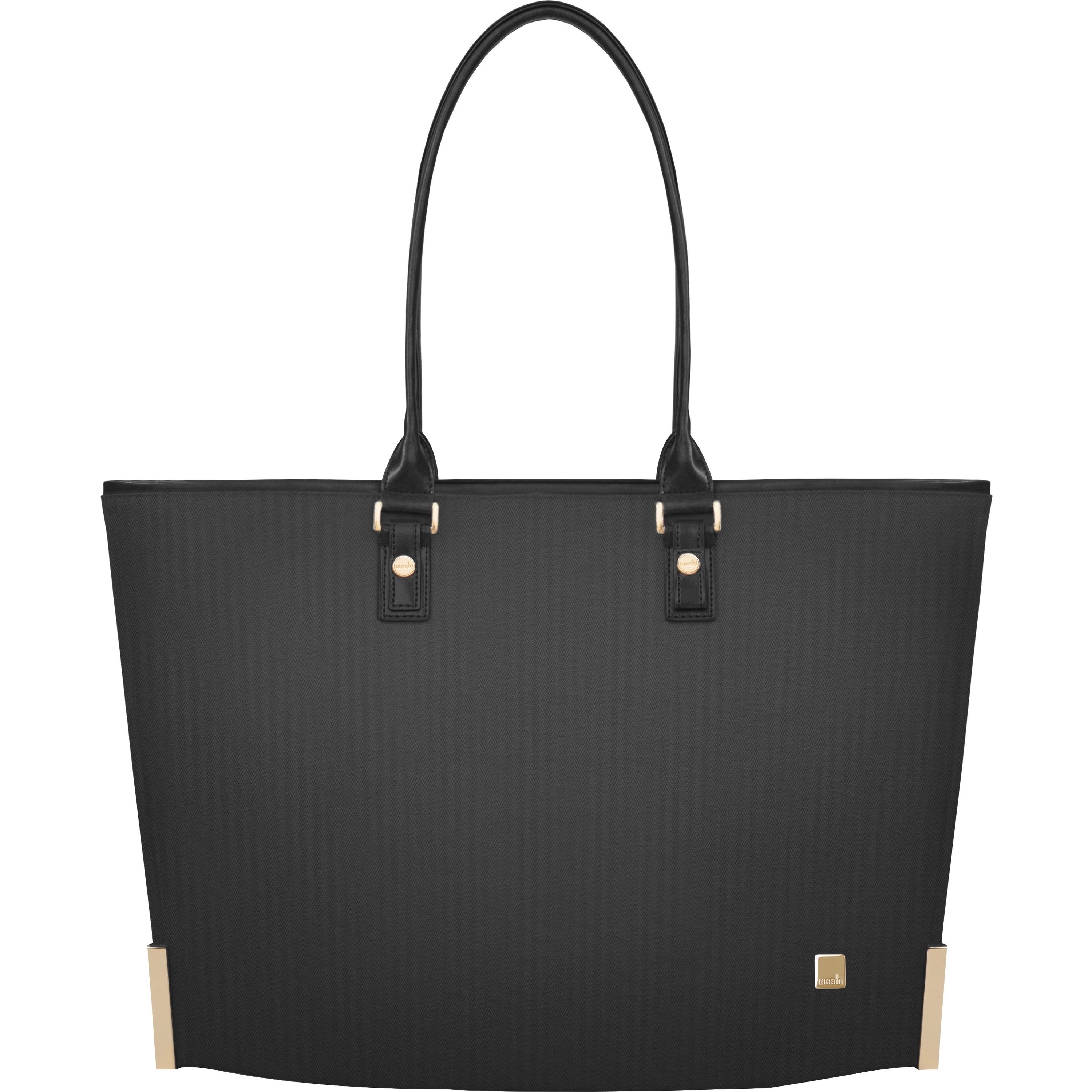 Moshi Aria Slim Lightweight Tote - Slate Black, Weather-resistant, 13" Padded Laptop Sleeve, RFID Pocket