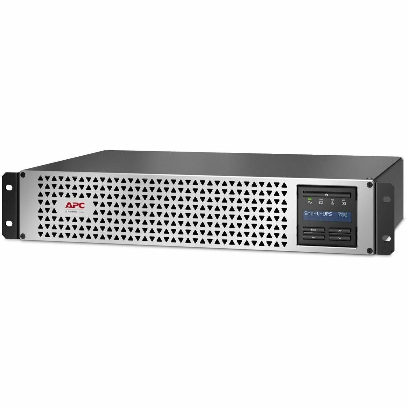 APC Smart-UPS, Line Interactive, 750VA, Lithium-ion, Rackmount 2U, 120V, 6x NEMA 5-15R outlets, SmartConnect Port+SmartSlot, Short Depth, AVR, LCD