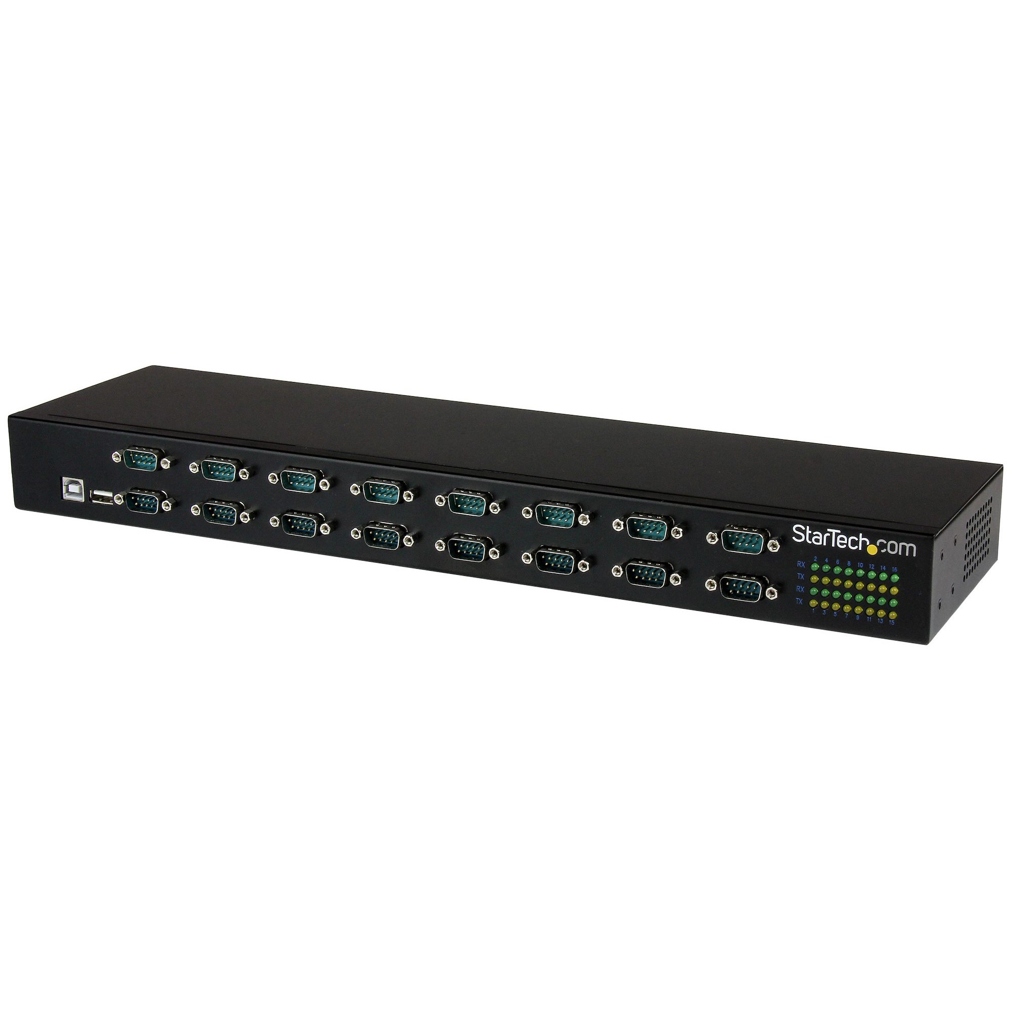 StarTech USB to Serial Hub, 16 Port, COM Port Retention, Rack Mount and Daisy Chainable, USB to RS232 Hub, TAA