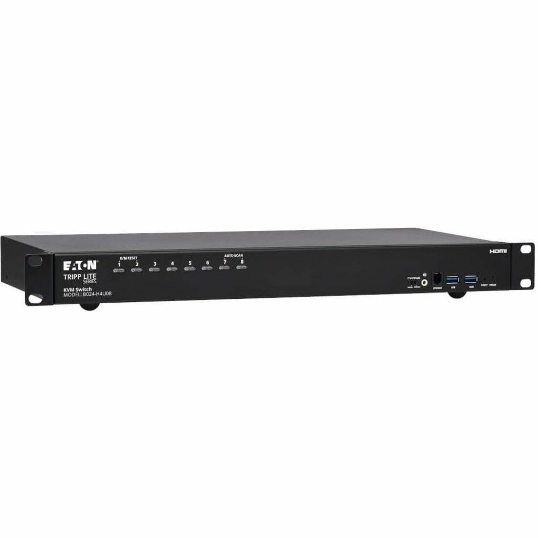Tripp Lite by Eaton 8-Port 4K HDMI/USB KVM Switch - 4K 60 Hz Video/Audio, USB Peripheral Sharing, 1U Rack-Mount