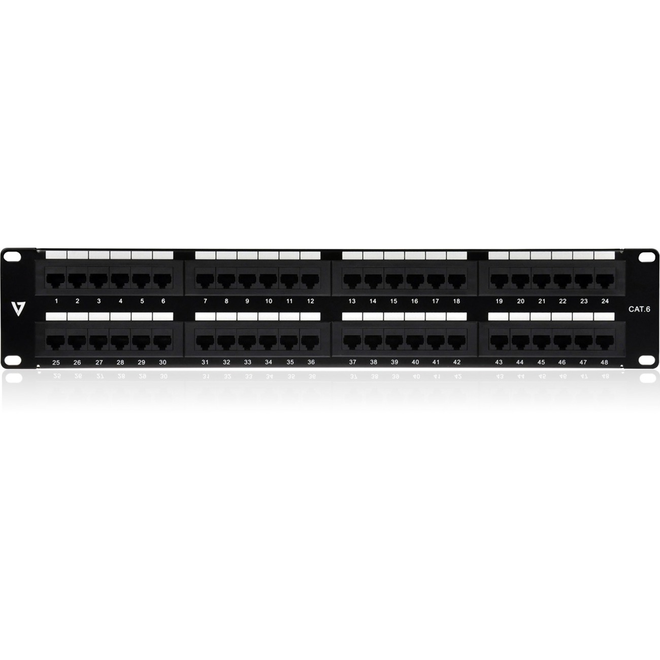 V7 48 Port Cat6 Patch Panel 2U