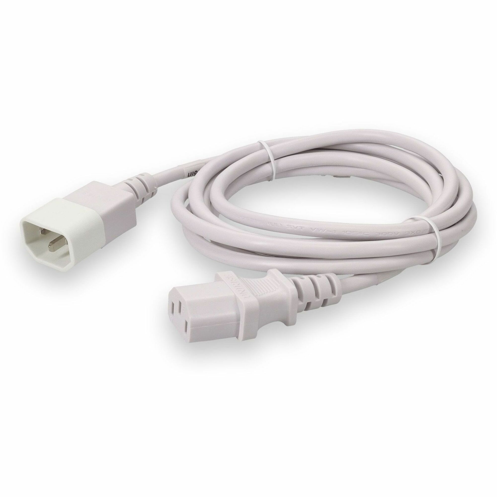 AddOn 3ft C13 Female to C14 Male 18AWG 100-250V at 10A White Power Cable