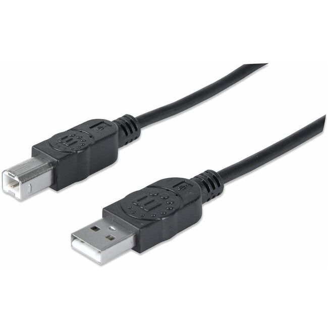 Manhattan Hi-Speed USB 2.0 A Male to B Male Device Cable, 6', Black
