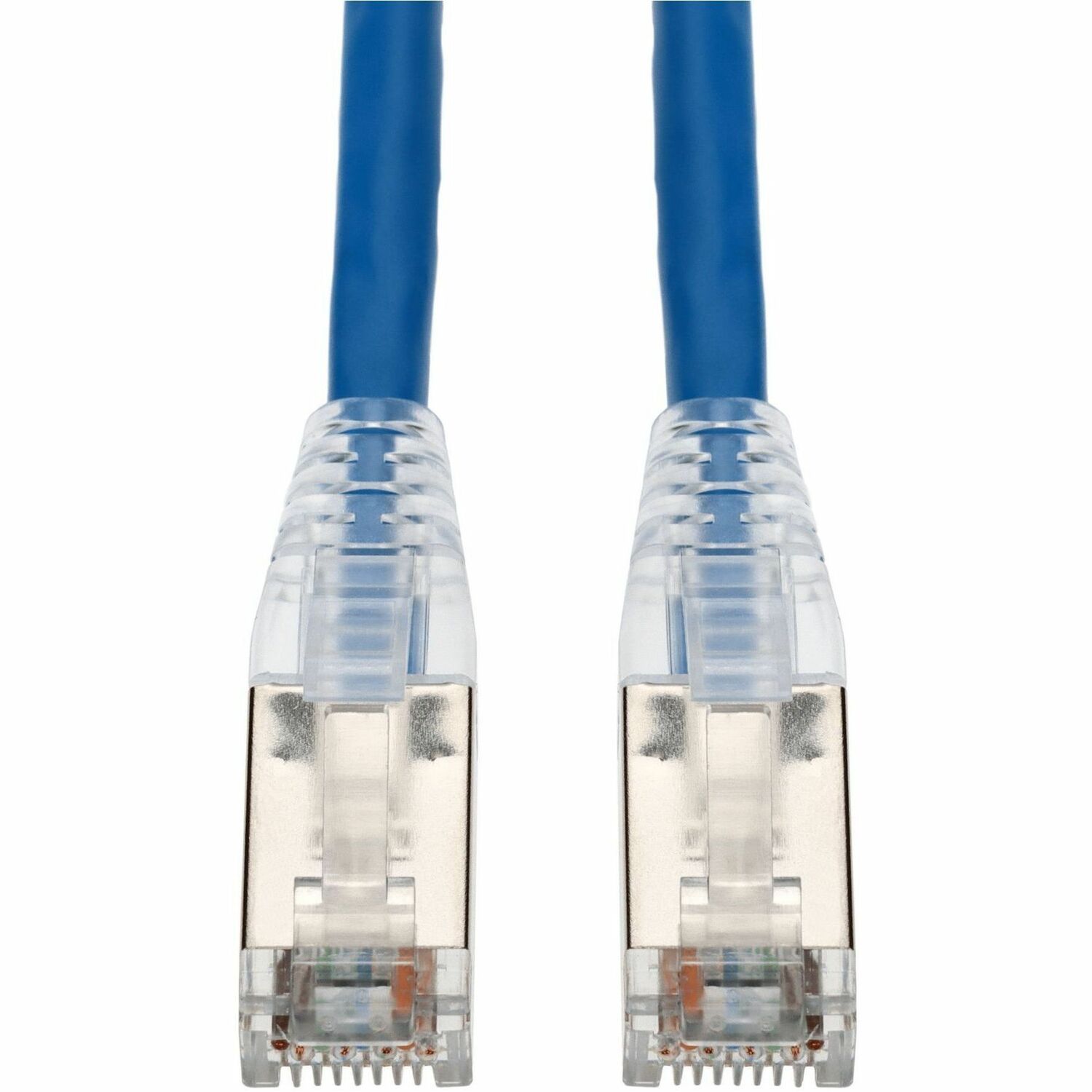 AddOn 95ft Blue CAT 6A Shielded PVC Ethernet Cable Snagless Easy Clear Boot RJ-45 M/M