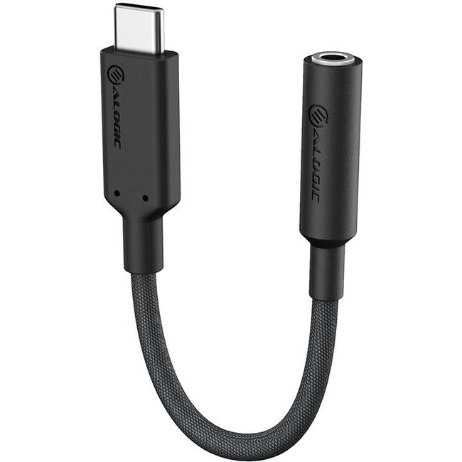 ALOGIC Elements PRO 10cm USB-C to 3.5mm Audio Adapter - Black