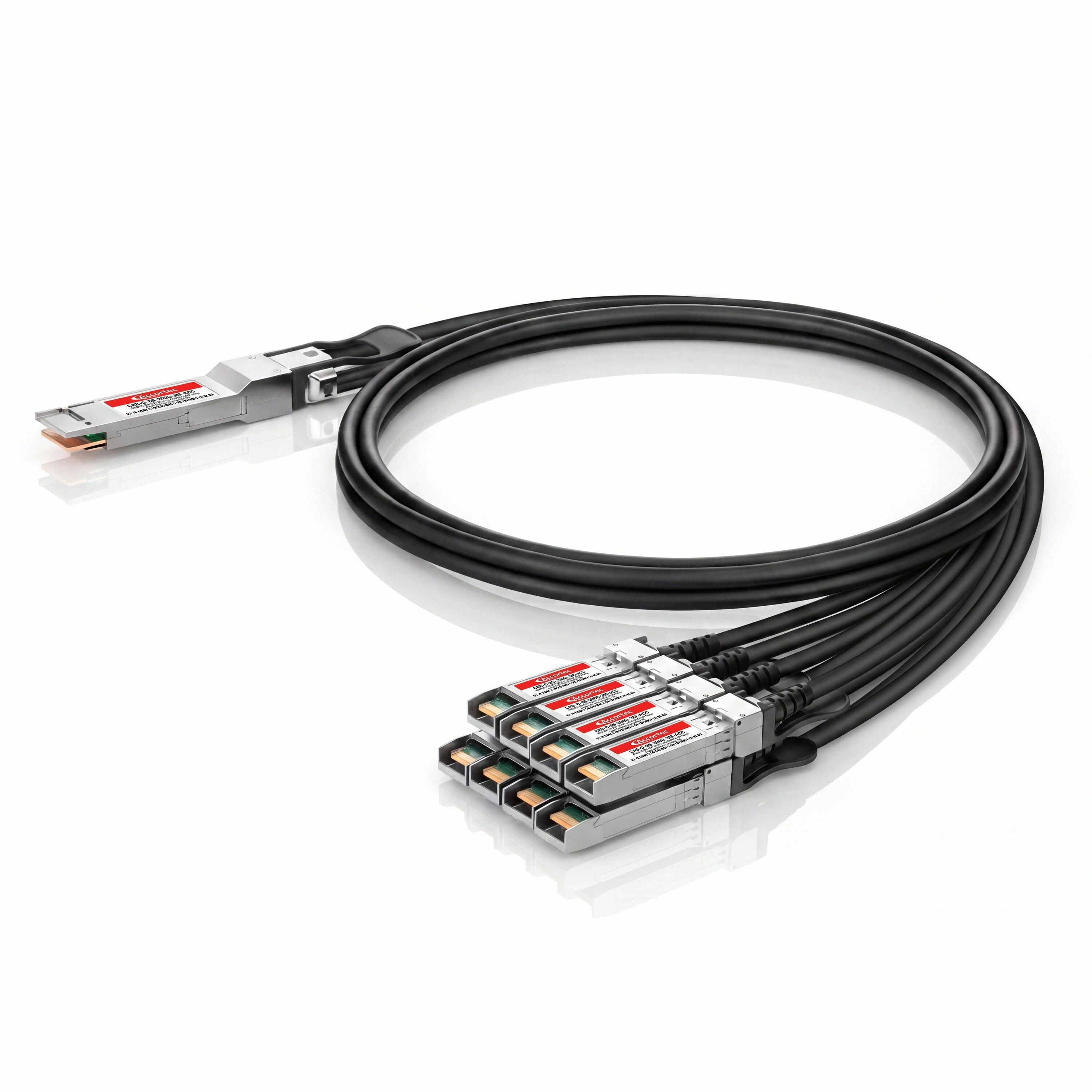Accortec 200GBASE-CR8 QSFP-DD to 8 x 25GBASE-CR SFP Twinax Copper Cable Arista Compatible- 3M