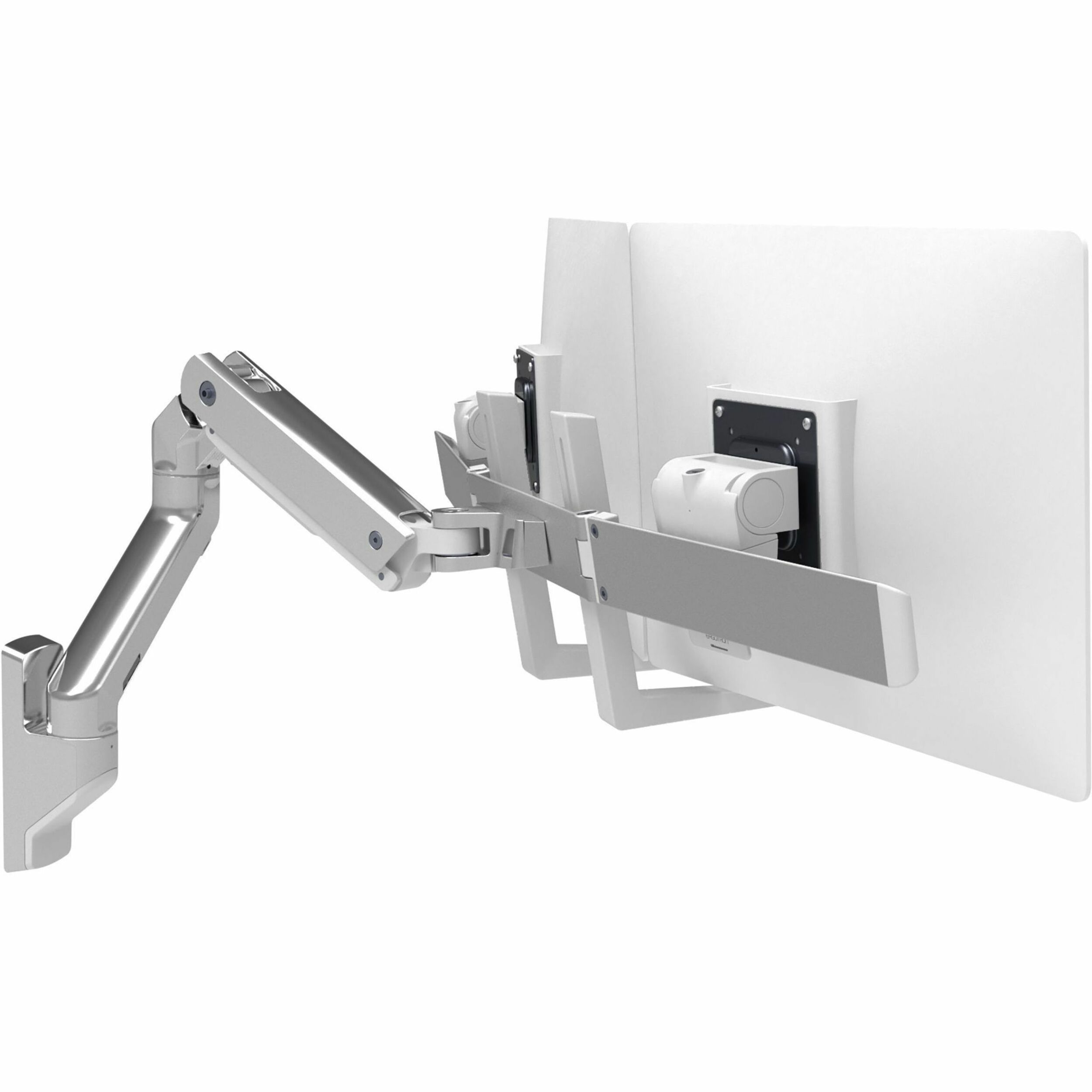 Ergotron Mounting Arm for Monitor, Curved Screen Display, Display - Polished Aluminum - Landscape/Portrait