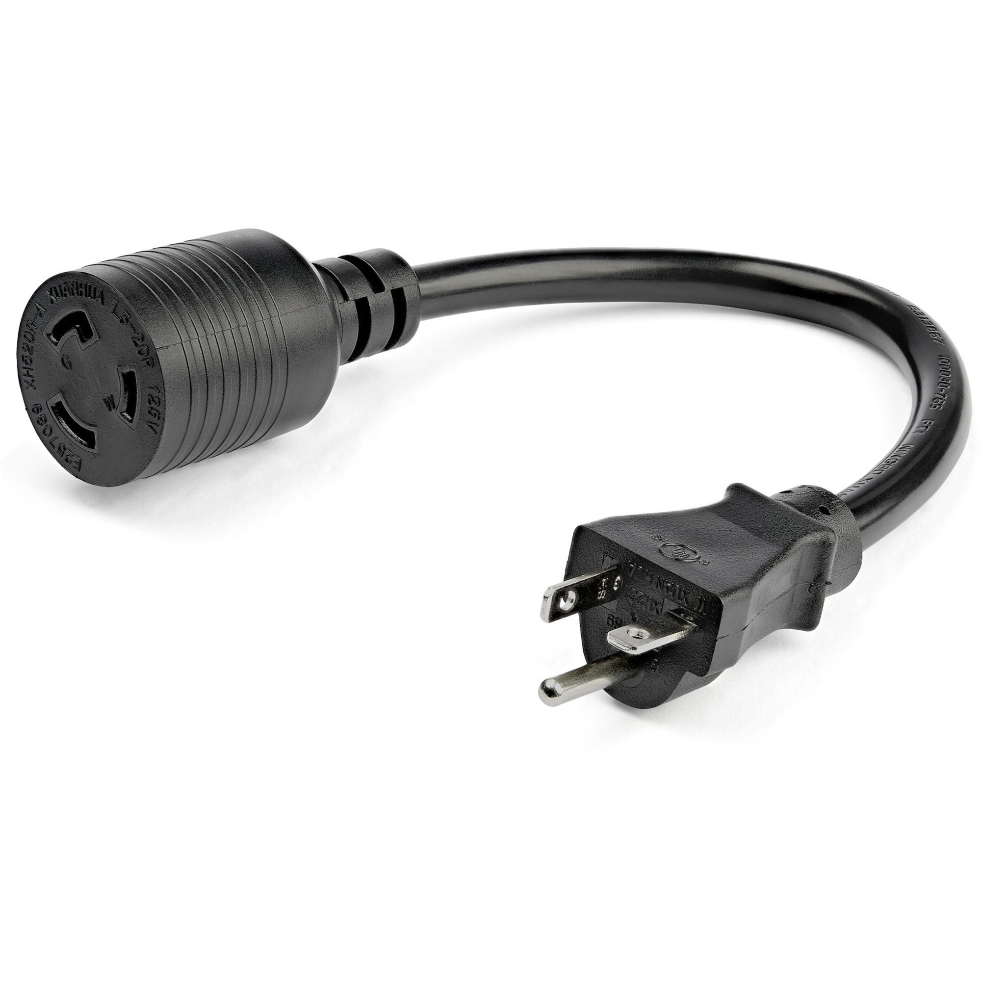 StarTech.com 1ft (30cm) Heavy Duty Extension Cord, NEMA L5-20R to NEMA 5-20P Extension Cord, 20A 125V, 12AWG, Heavy Gauge Power Cable