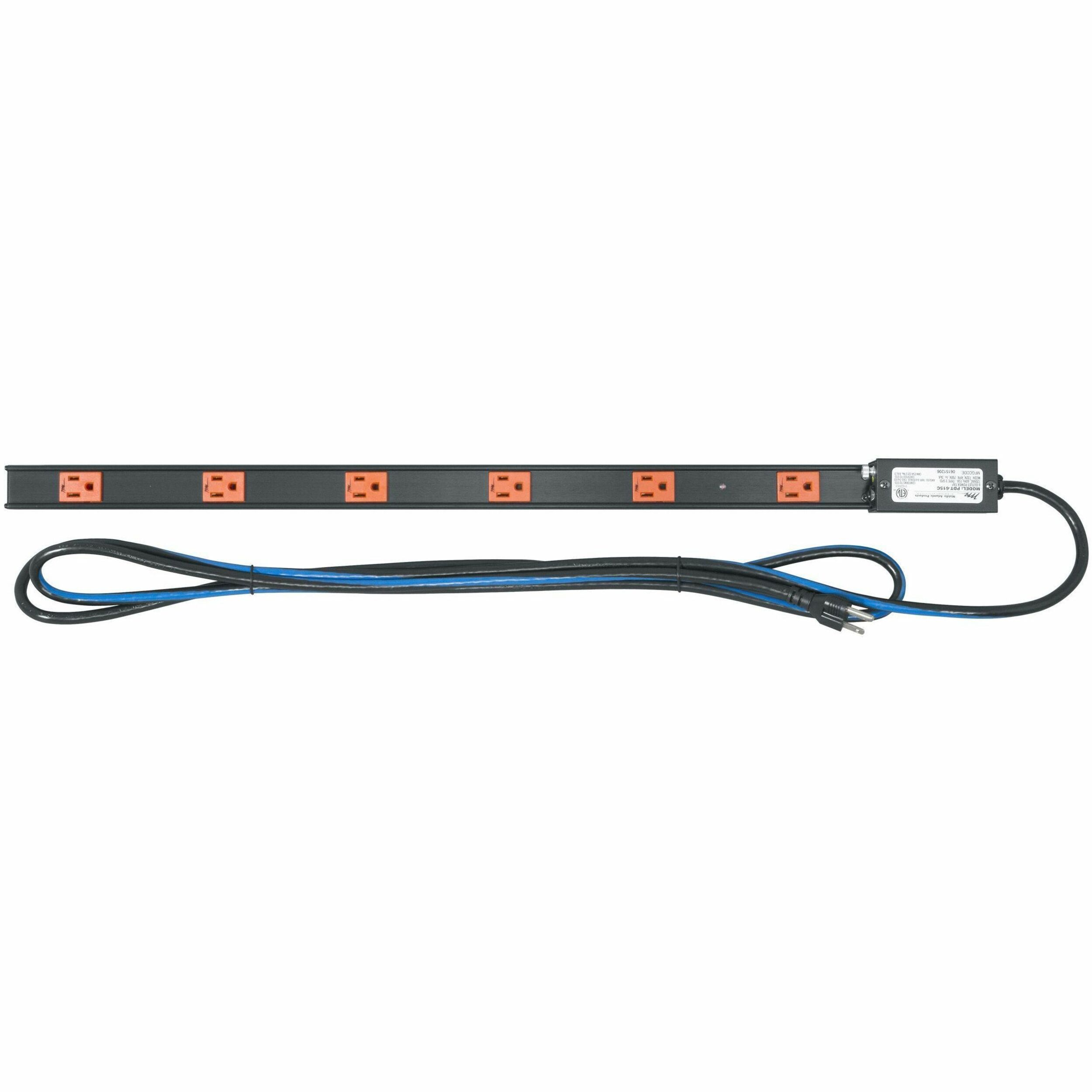 Middle Atlantic Power Strip with Basic Surge Protection - 6 Outlet, 15A