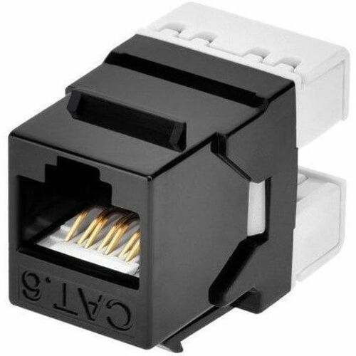 Monoprice Cat6 RJ45 180-Degree Dual IDC Keystone for 22-24AWG Solid Wire, Black