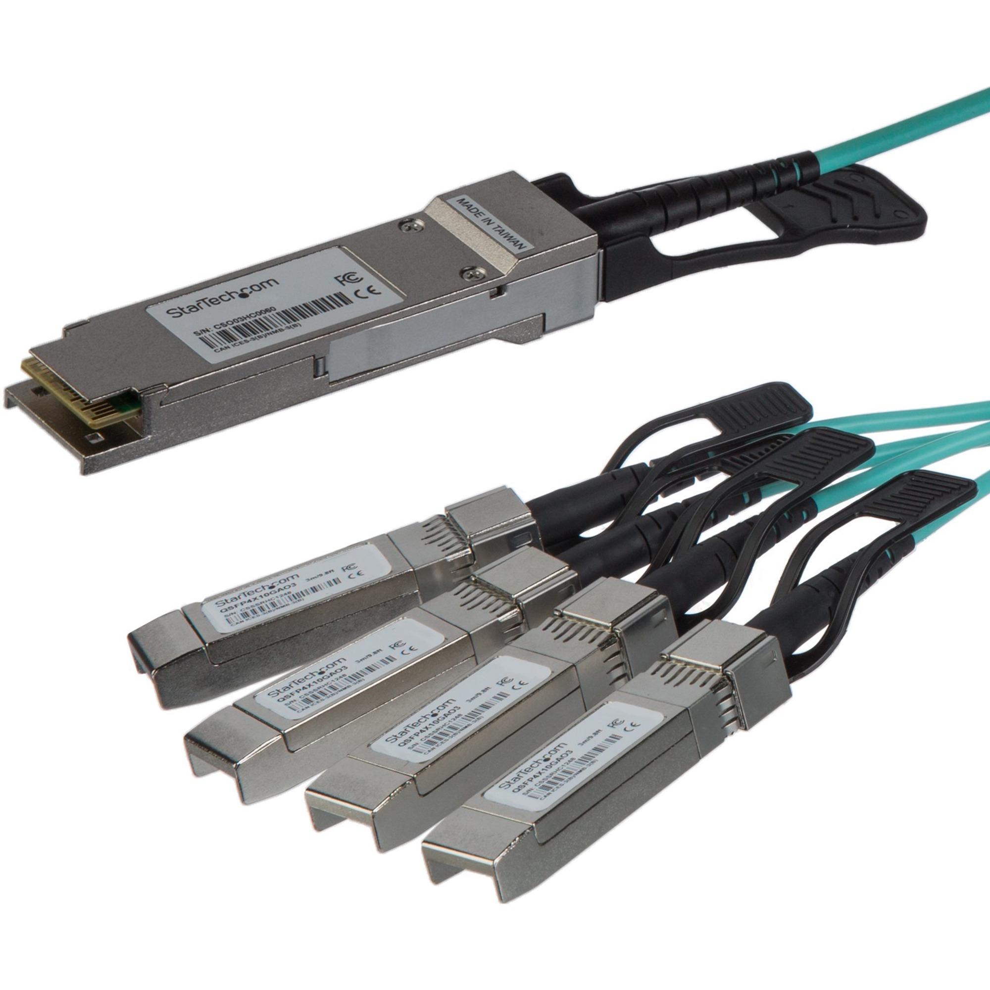 StarTech AOC Breakout Cable for Cisco QSFP-4X10G-AOC10M - 15m 40G 1x QSFP+ to 4x SFP+ AOC Cable 40GbE QSFP+ Active Optical Fiber 49ft